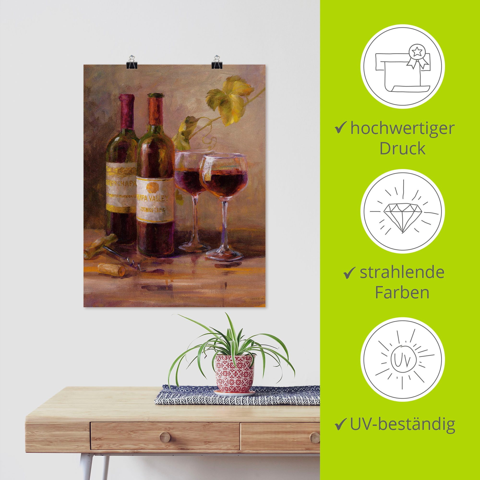 Artland Artprint Open wijn I als artprint op linnen, poster, muursticker in verschillende maten