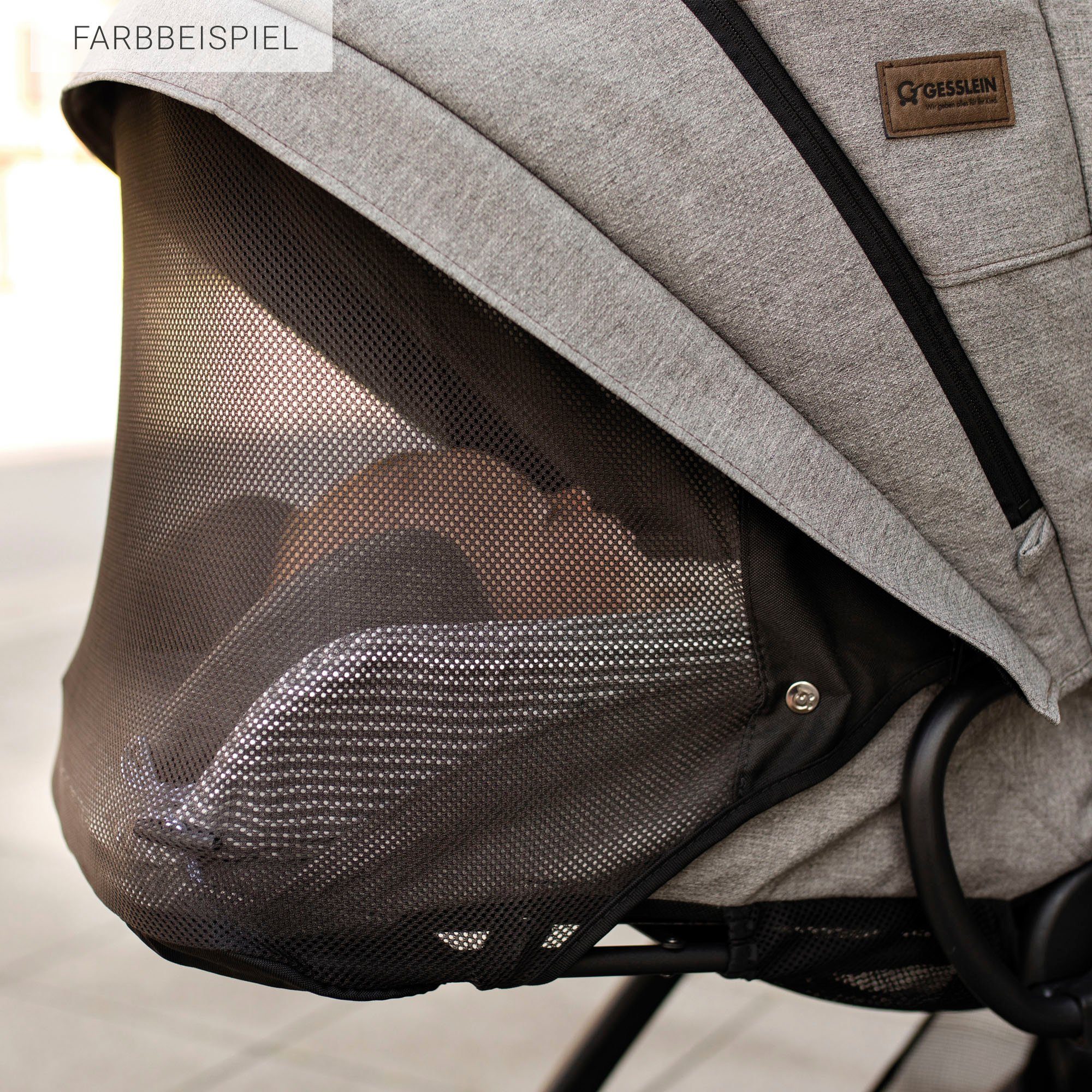 Gesslein Combi-kinderwagen FX4 Soft+ met opzetstuk Classic zwart/zwart, steengrijs