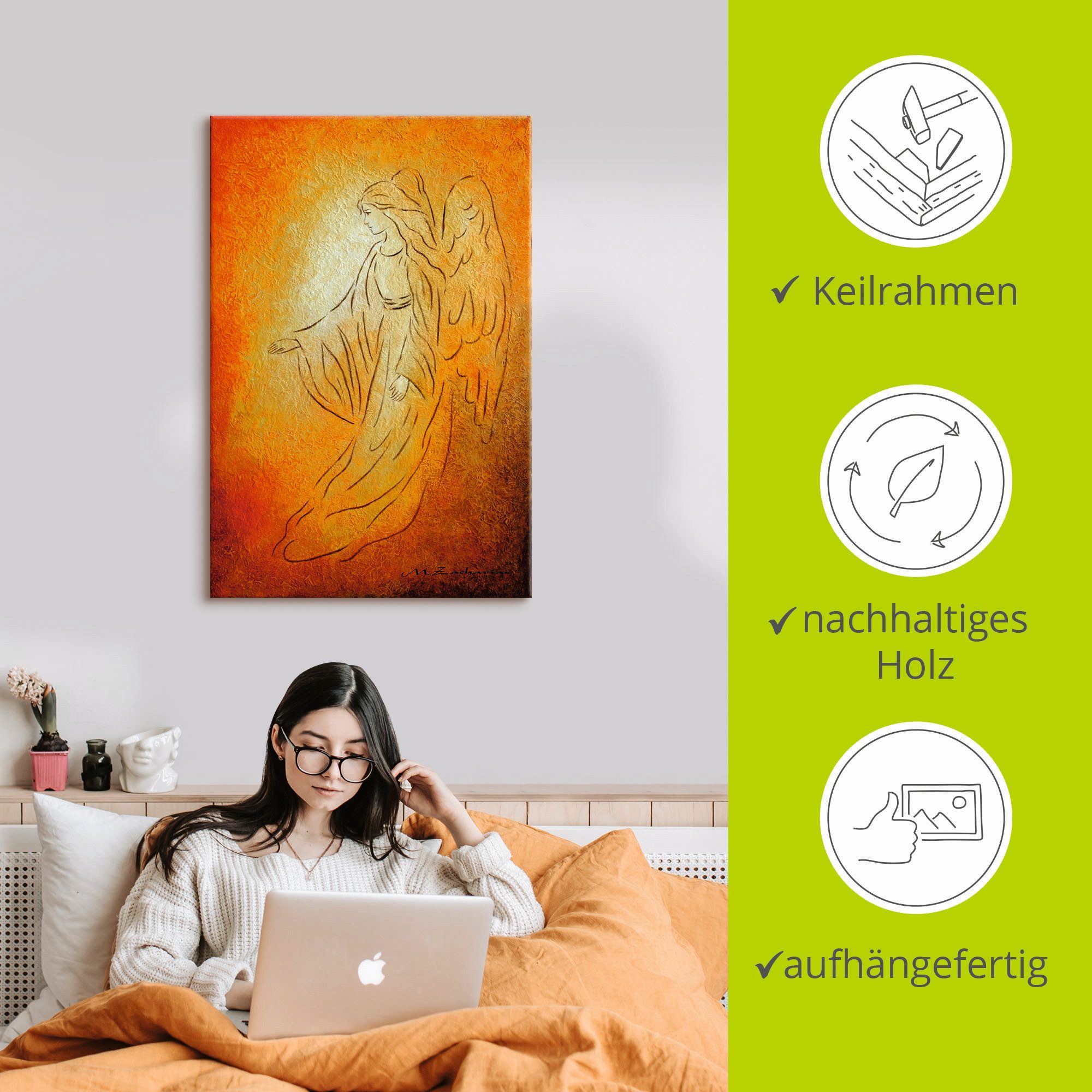 Artland Artprint Engel van de genezing - engelkunst als artprint van aluminium, artprint voor buiten, artprint op linnen, poster, muursticker