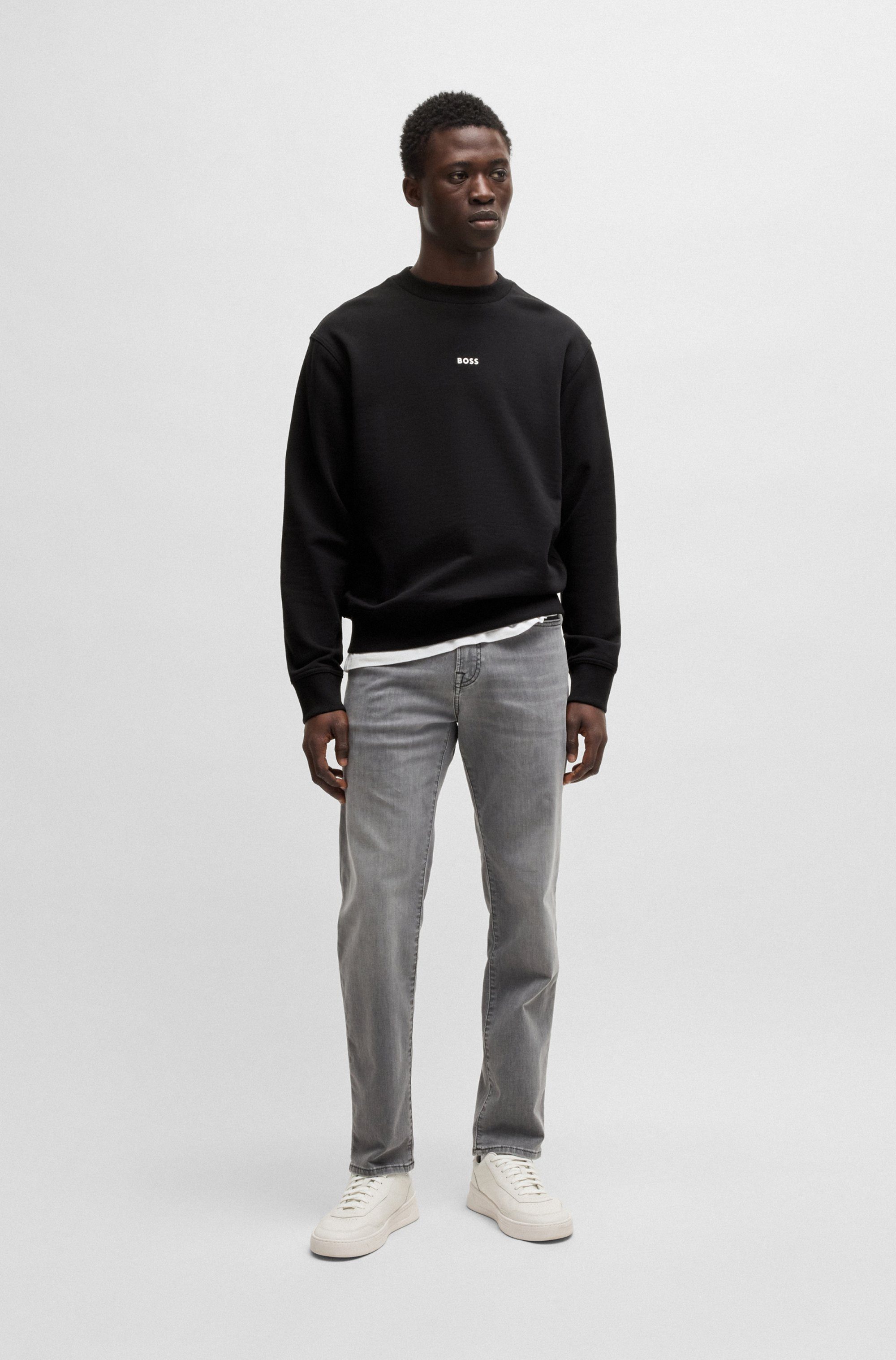 Boss Orange Sweatshirt WeSmallcrew met logo op borsthoogte