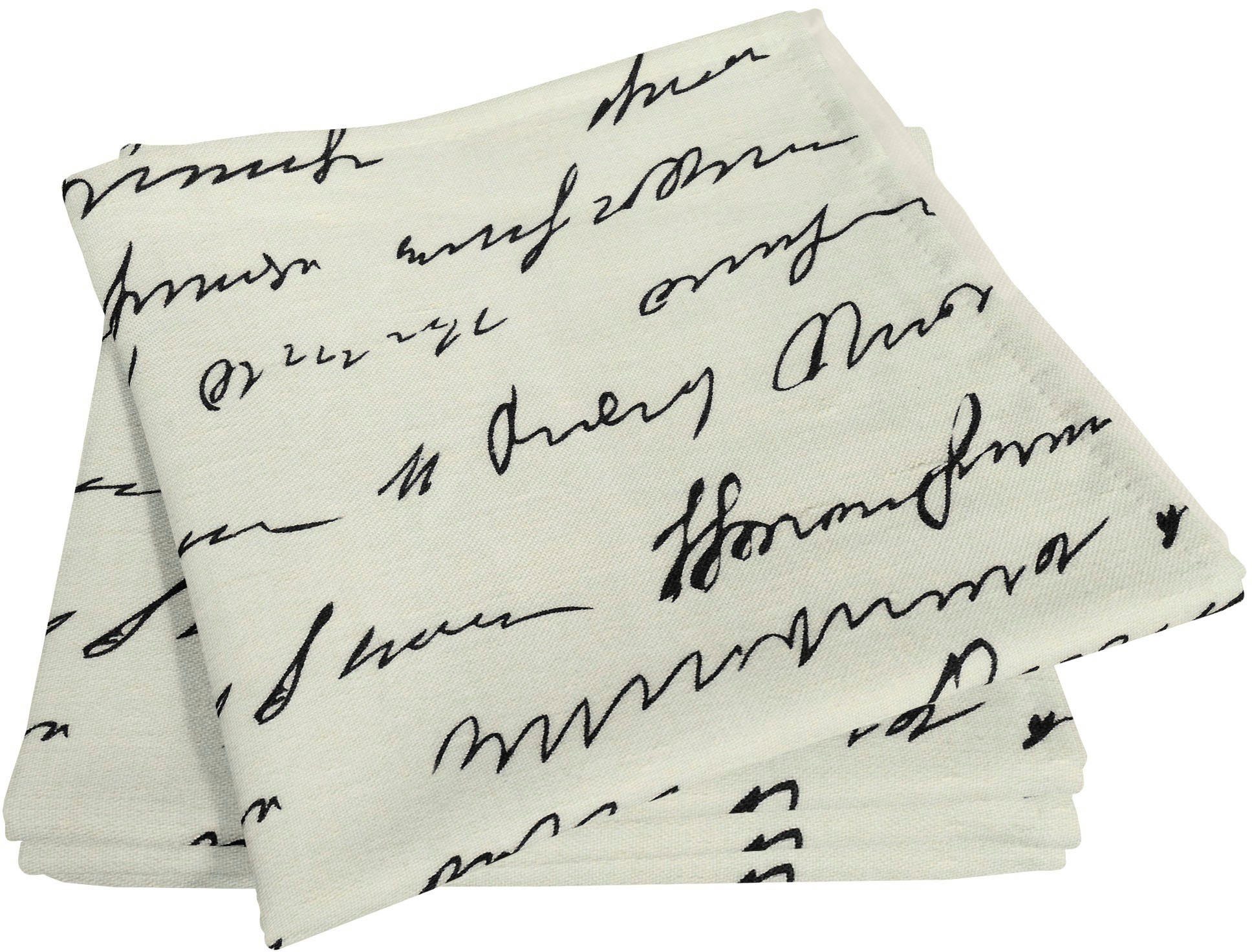 Adam Stoffen servet Scribble duurzaam van biologisch katoen, made in germany servetten beige