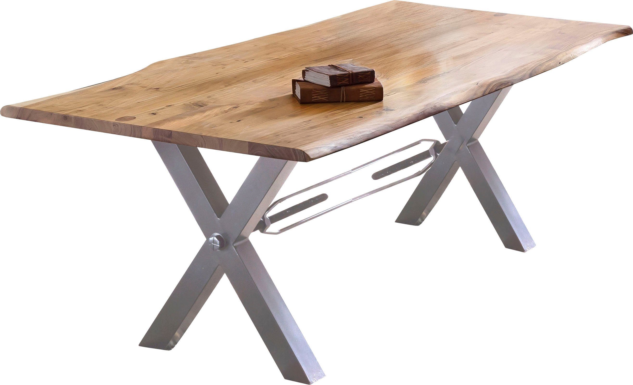 SIT Eettafel met boomrand alsof gegroeid eettafels maat 240 cm x 78 cm x 100 cm beige