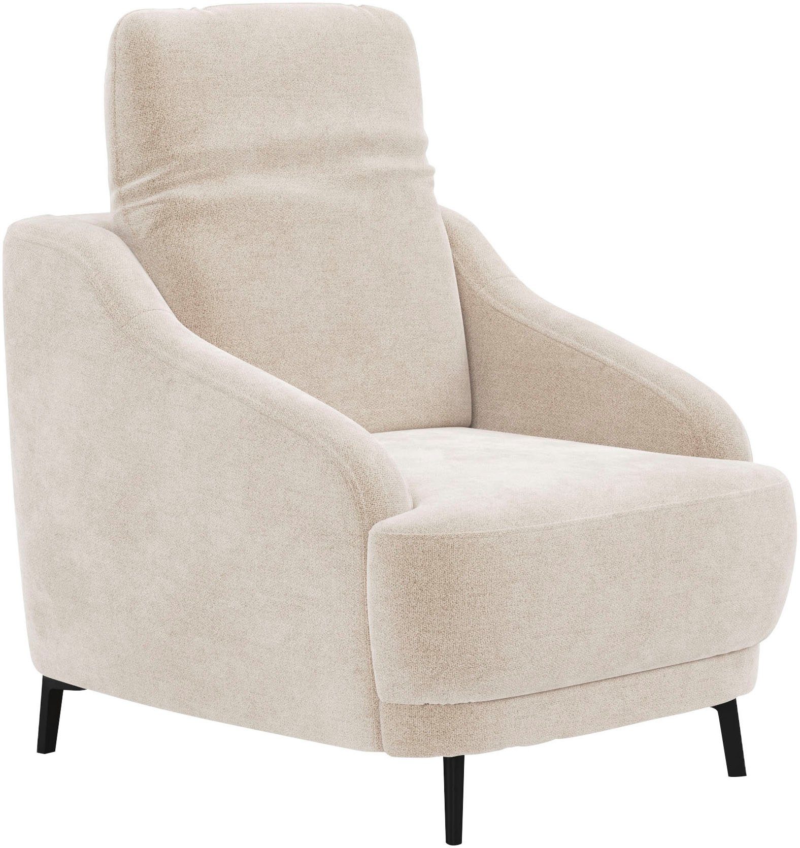 sit&more Fauteuil Blues met metalen poten, matzwart (1 stuk)