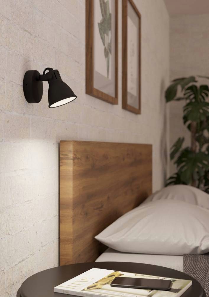 EGLO Led-wandlamp SERAS wandlamp, plafondspot, spot, ganglamp, zwart, wit