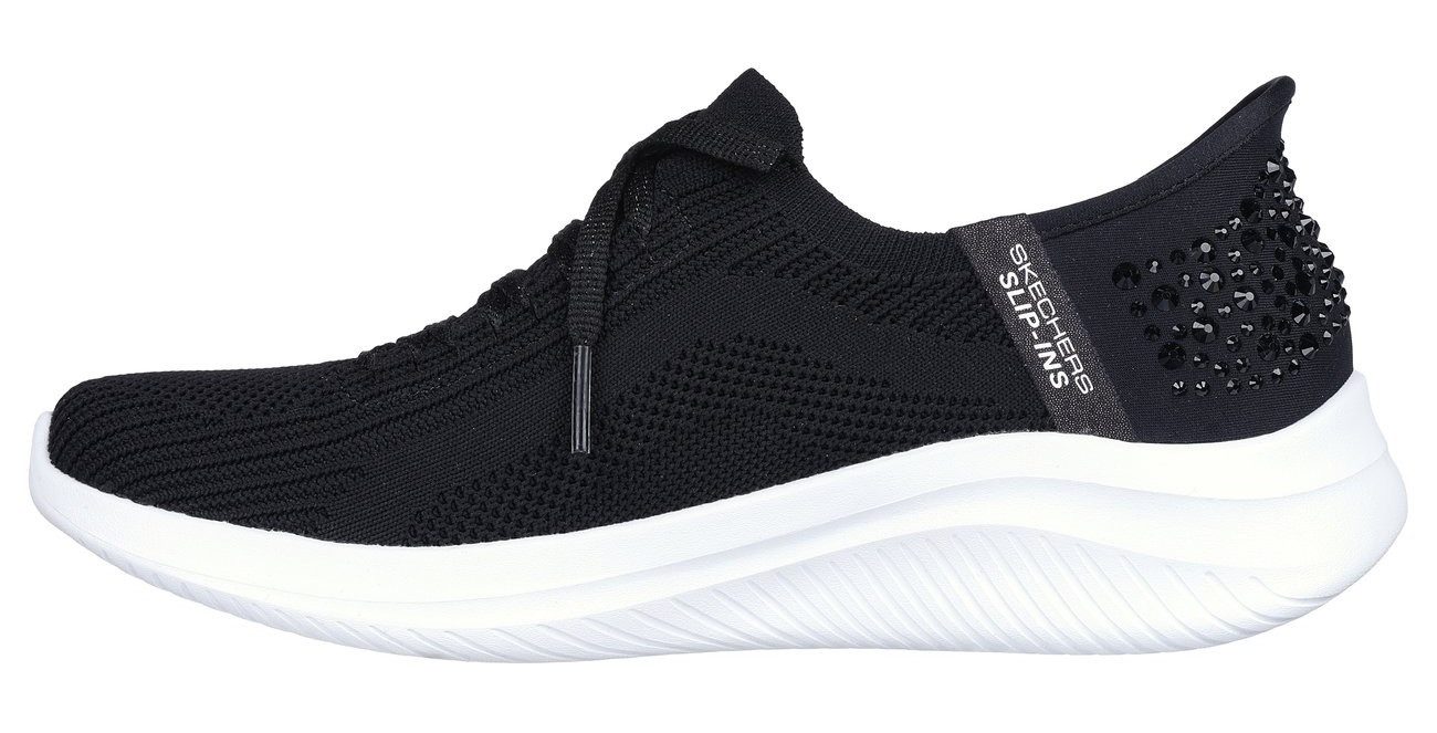 Skechers Slip-on sneakers ULTRA FLEX 3.0-SHINING GLITZ , comfortschoen, slipper, sneaker met coole glitter-nieten