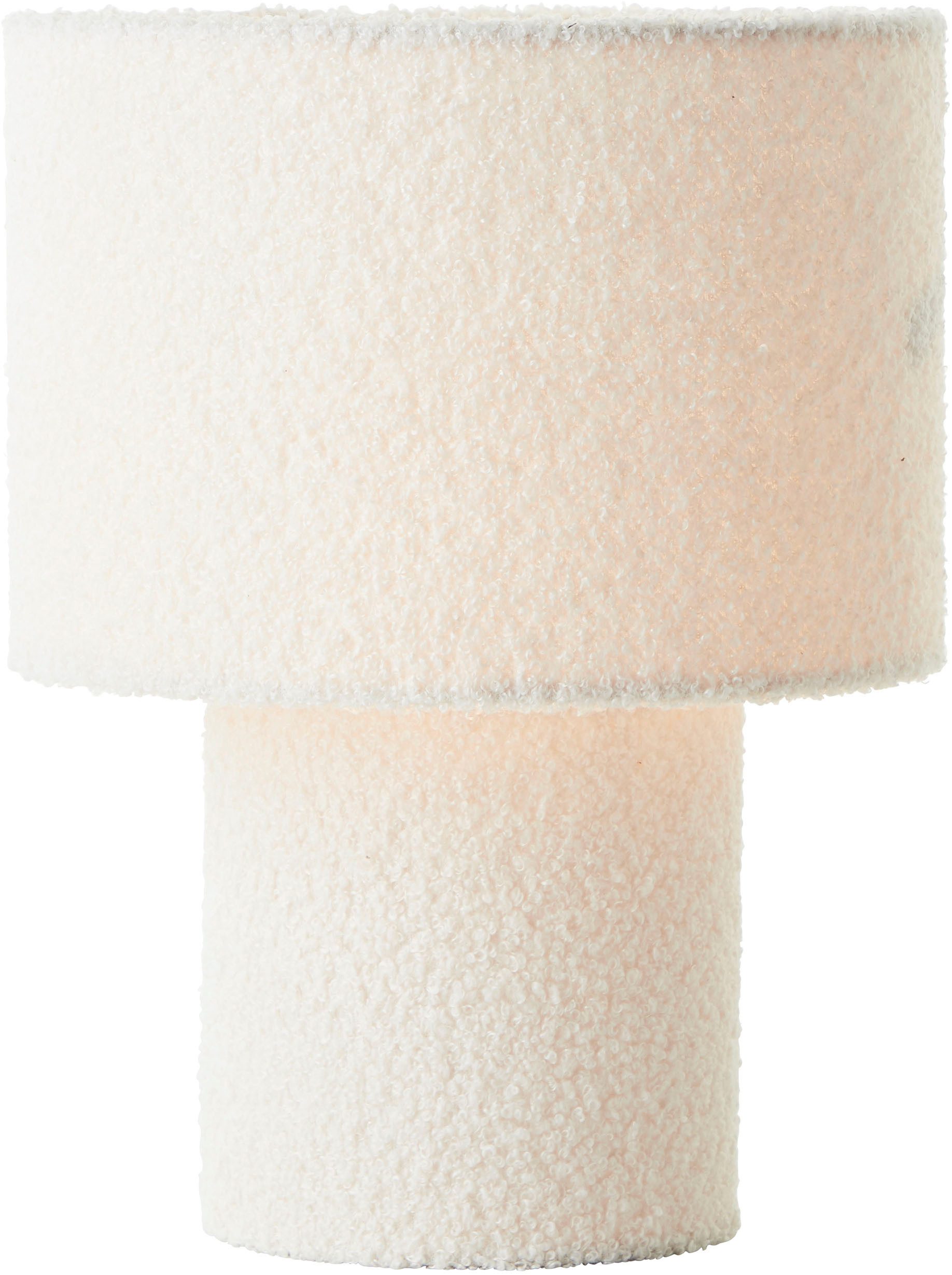 LeGer Home by Lena Gercke Tafellamp Debora Teddy-stof, hoogte 30 cm, Ø 23 cm, E27 (1 stuk)