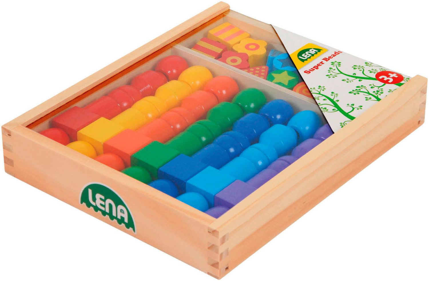 Lena® Knutselset Super beads houten rijgkralen FSC®- beschermt bos - wereldwijd