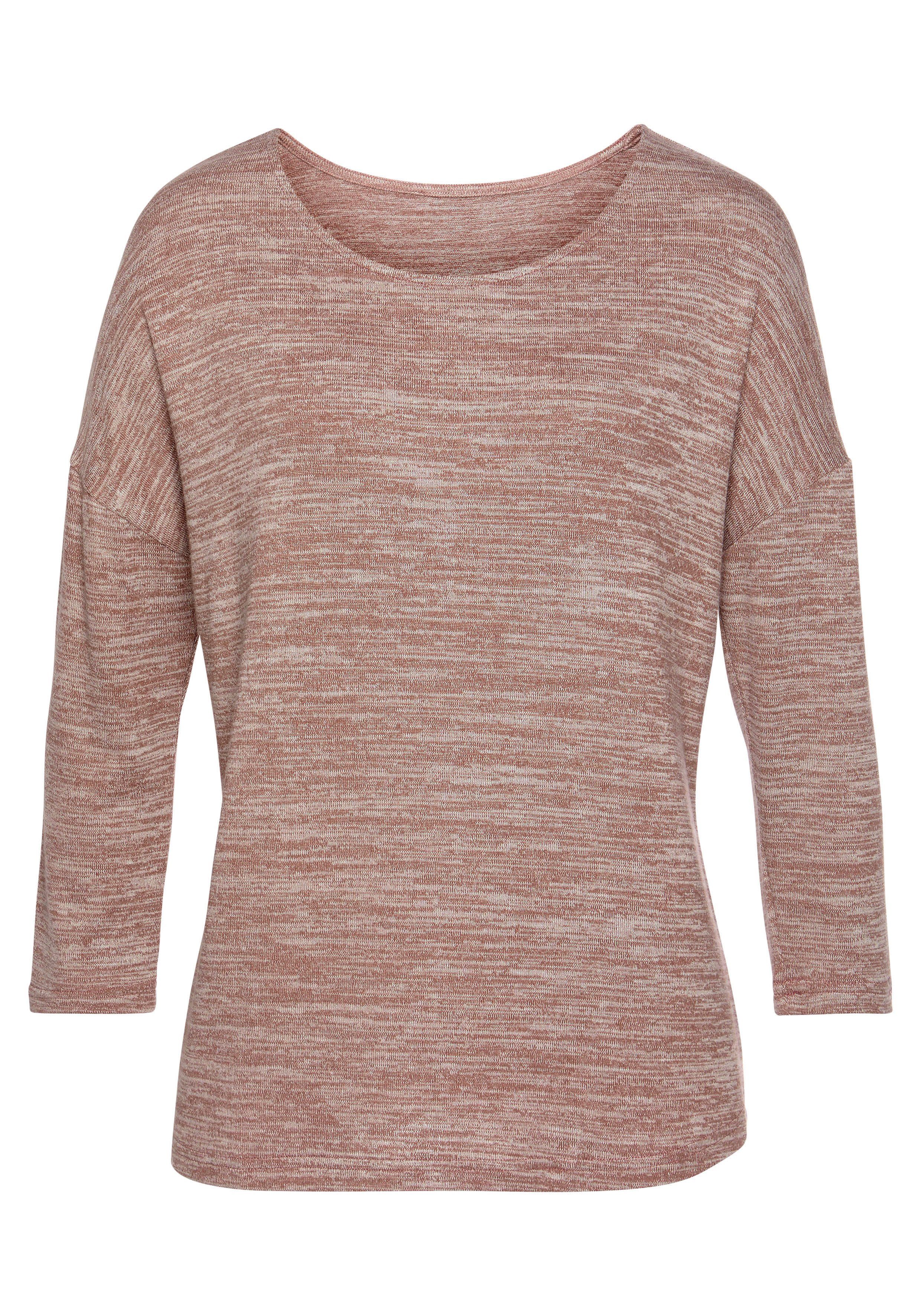 Vivance Shirt met 3/4-mouwen Met modieuze melange-structuur