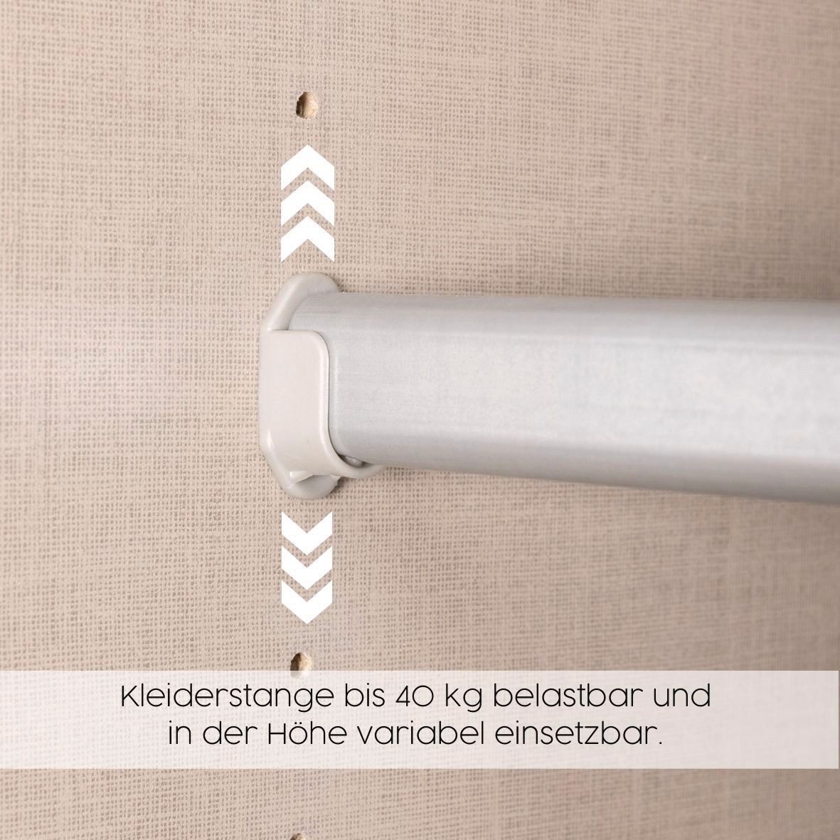 rauch Schuifdeurkast Kledingkast Kast Garderobe CORTONA inclusief indeling, 2 stoffen dozen en extra planken