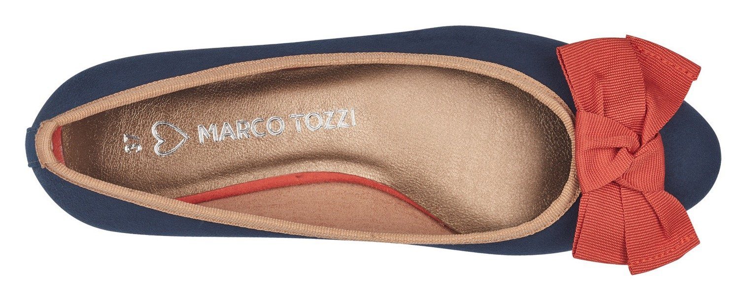 Marco Tozzi Ballerina's Flats, platte schoenen, feestdagmode met mooie decoratieve strik