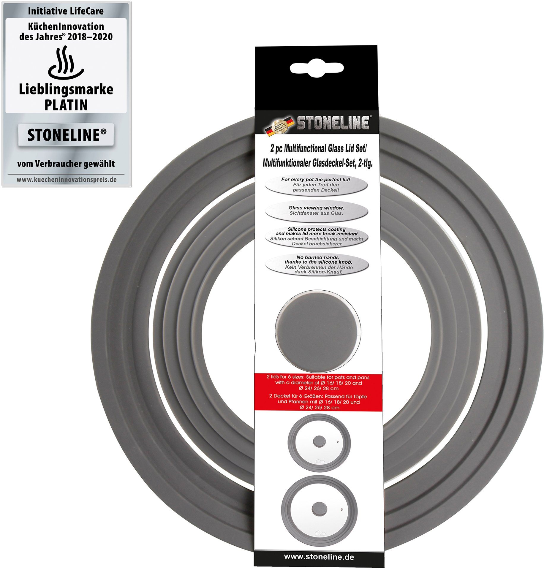 STONELINE Deksel STONELINE® voor 6 verschillende diameters (set, 2-delig)