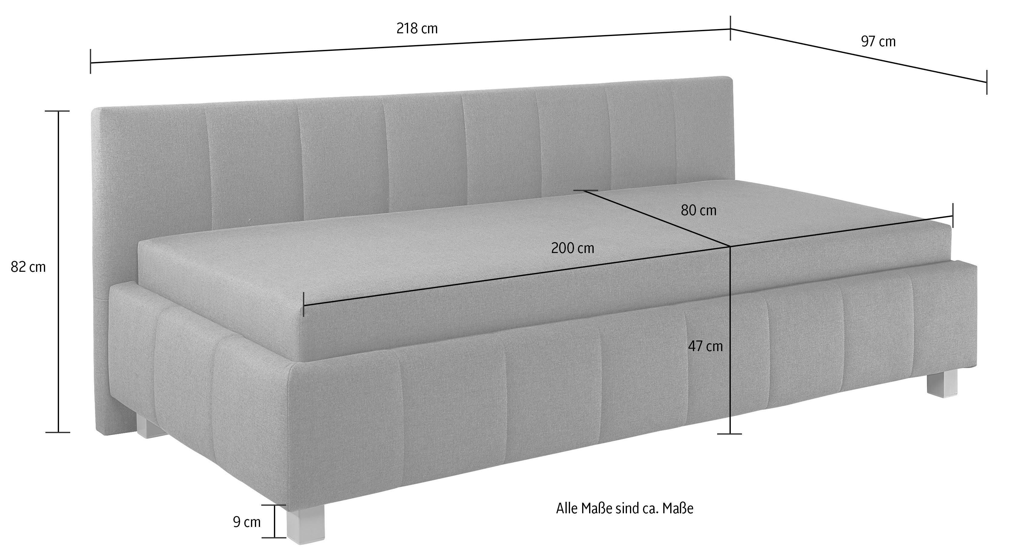 Maintal Bed Mailo met bedkist, in 3 breedten, binnenvering- of bonell-matras ter keuze