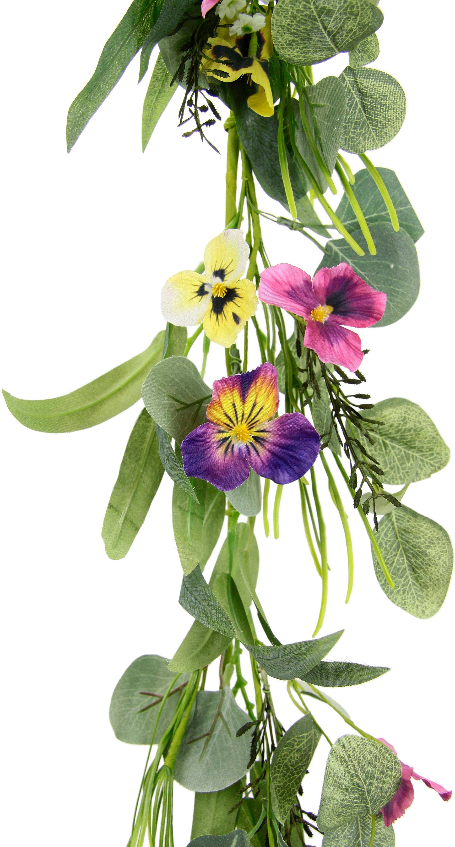 I.GE.A. Kunstbloem Viooltjesrank Bloemrank, stiefmoeder rank, guirlande, klimop, kamer, muur, bruiloft