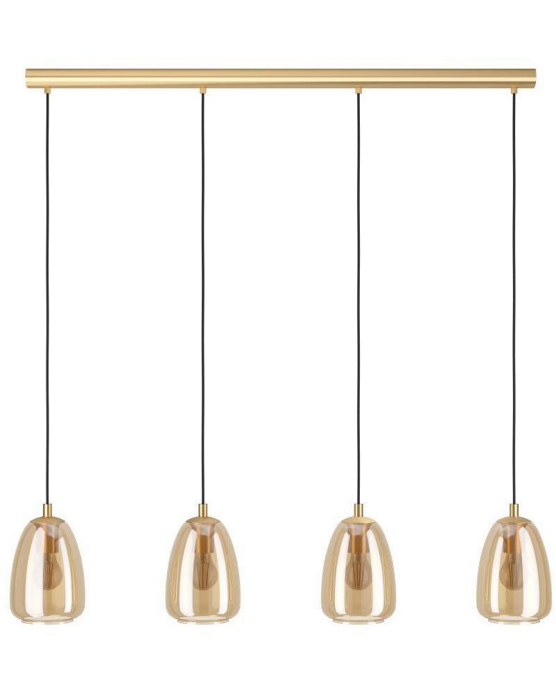 EGLO Hanglamp ALOBRASE Hanglamp van metaal en beslagen glas, E27 fitting, 108 cm (1 stuk) hanglampen goud