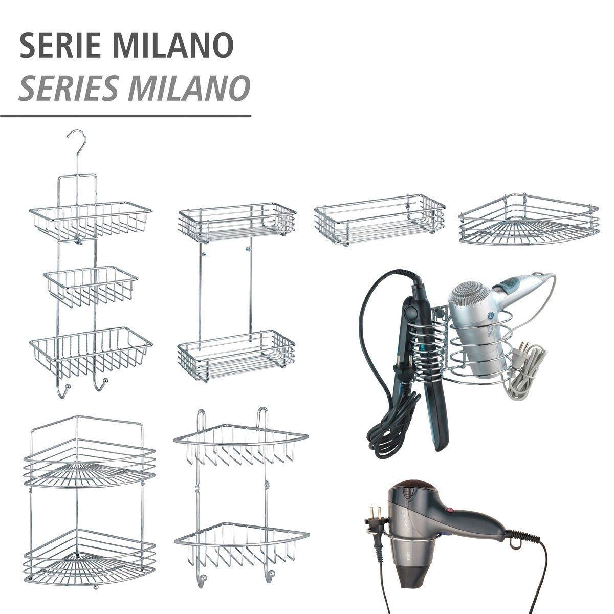 WENKO Hoekrek Milano 2 planken