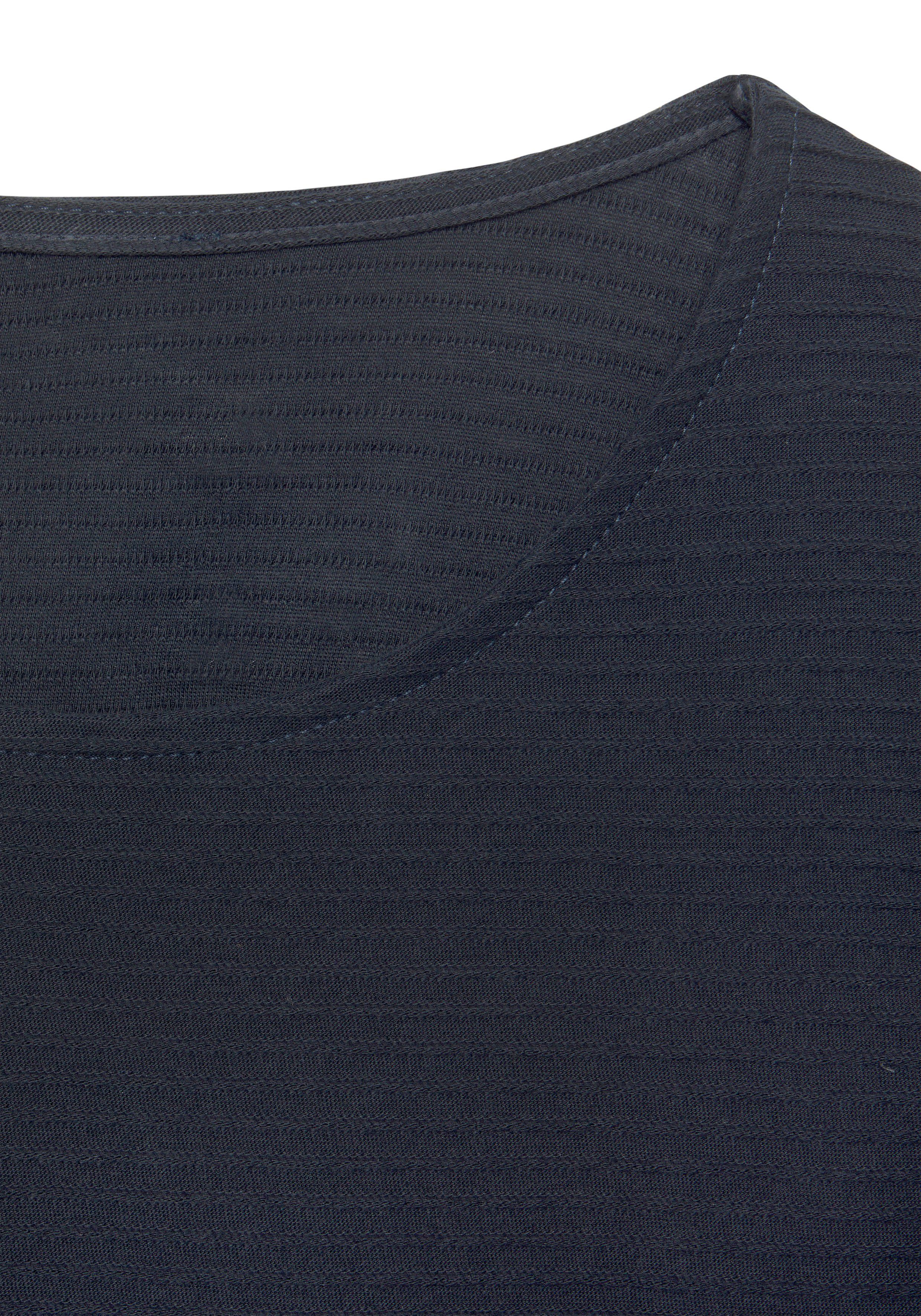 Lascana Shirt met lange mouwen Met streepstructuur in een zachte katoenkwaliteit (2-delig Set van 2)