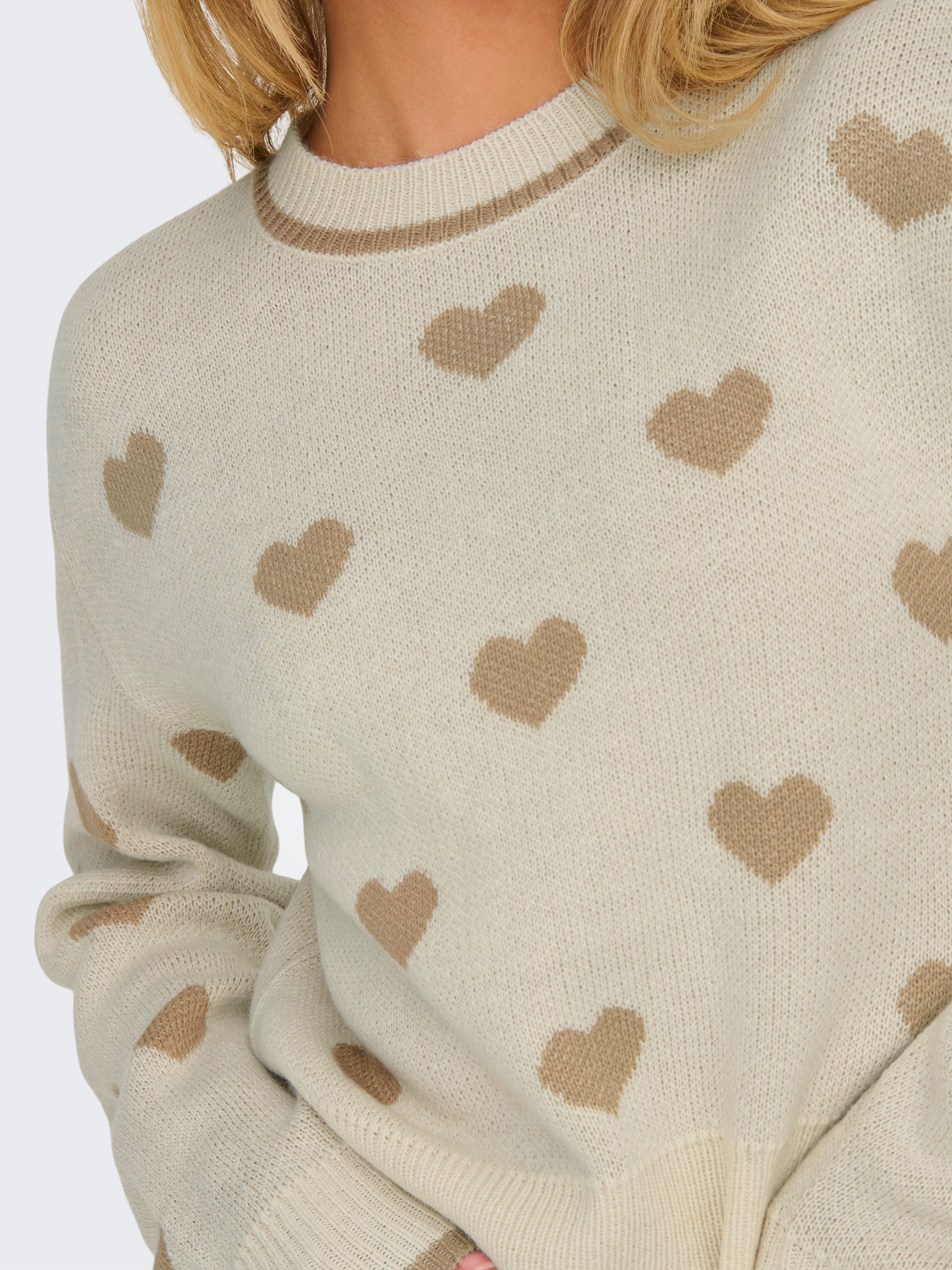 JDY Trui met ronde hals JDYROMANCE L/S JACQ. PULLOVER KNT NOOS