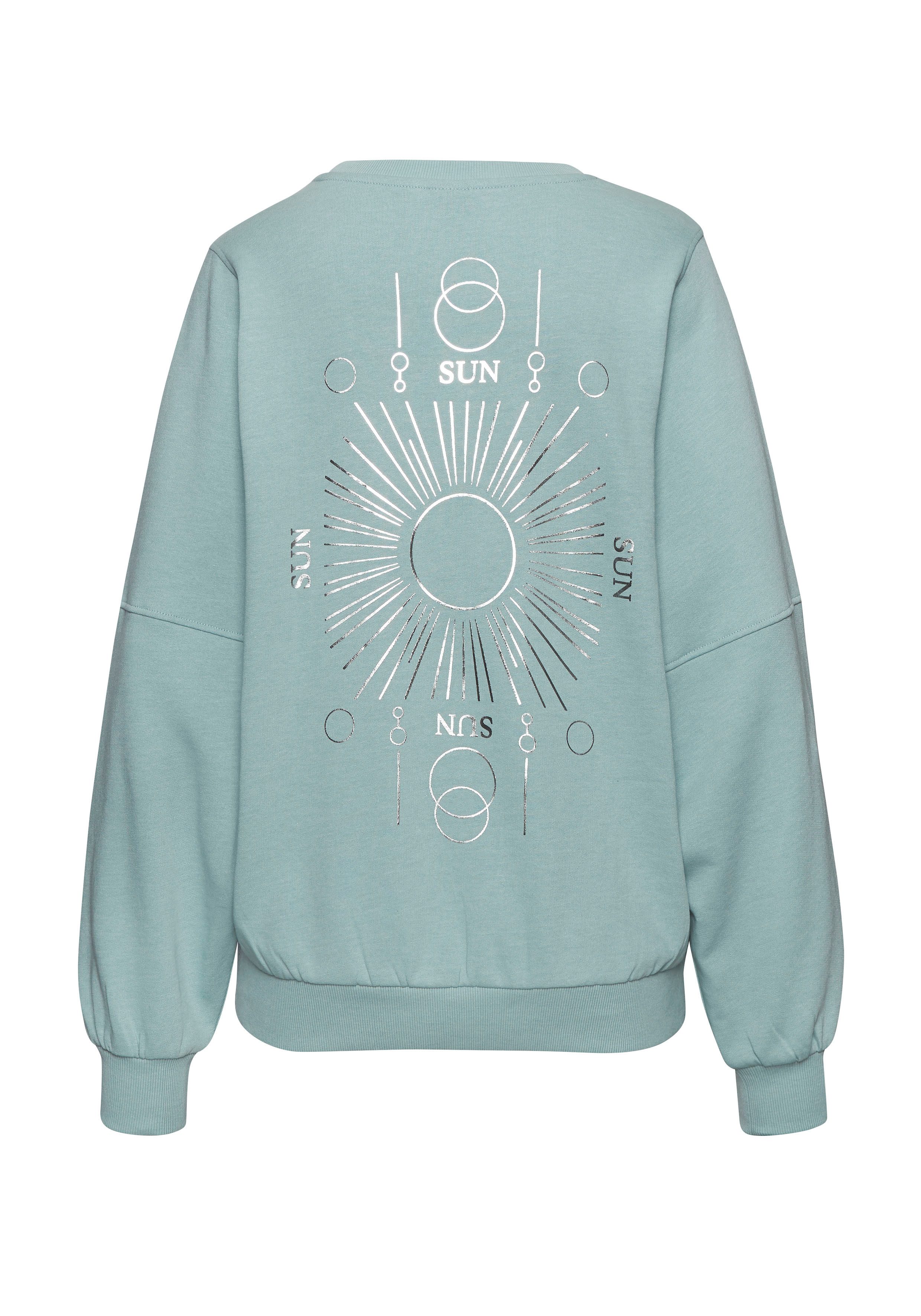 Buffalo Sweatshirt Loungetop met grote rugprint - met glanseffect, loungewear