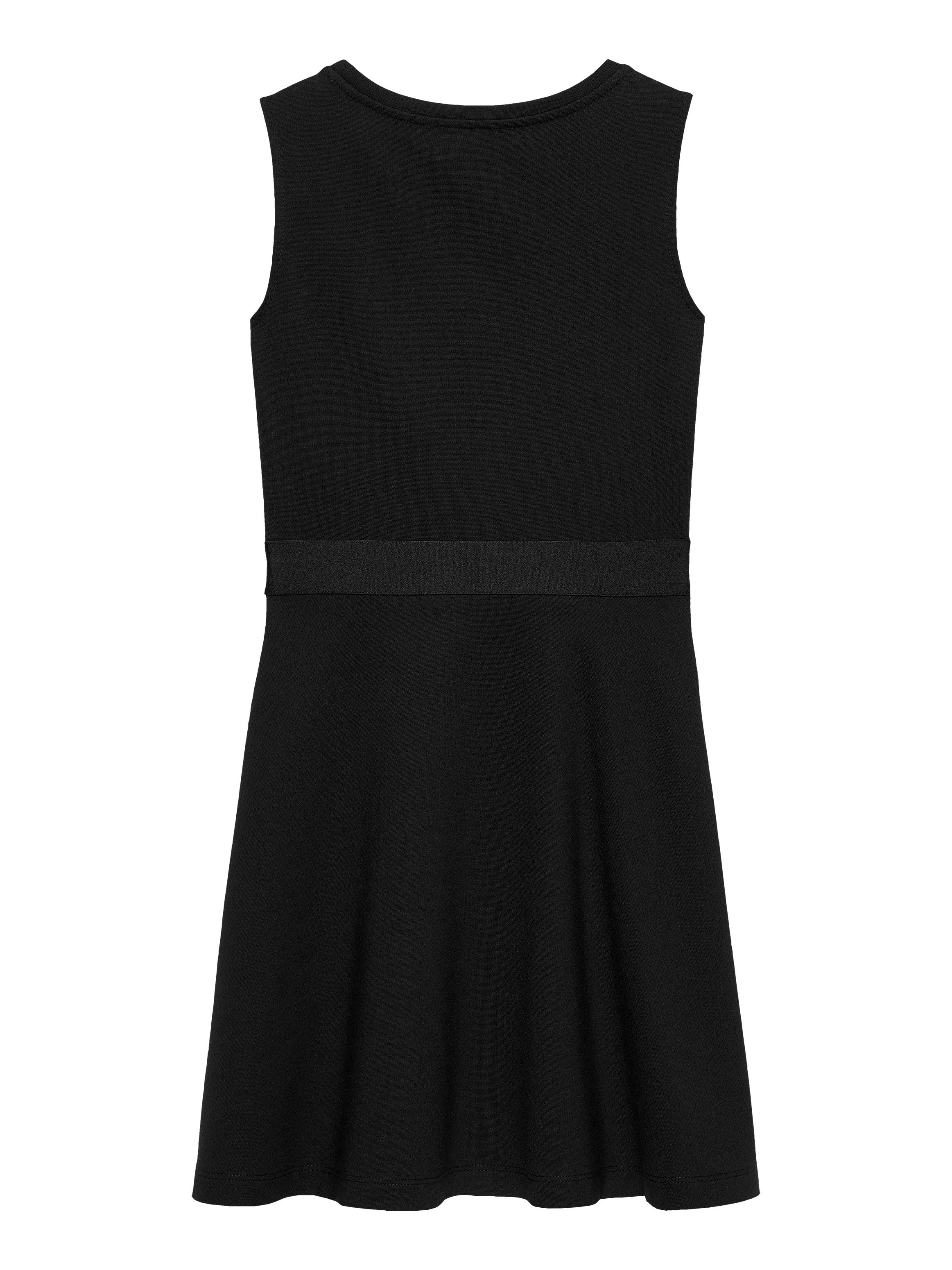 Calvin Klein Mini-jurk FIT FLARE SLEEVELESS PUNTO DRESS Logo-tape-afwerking aan de taille