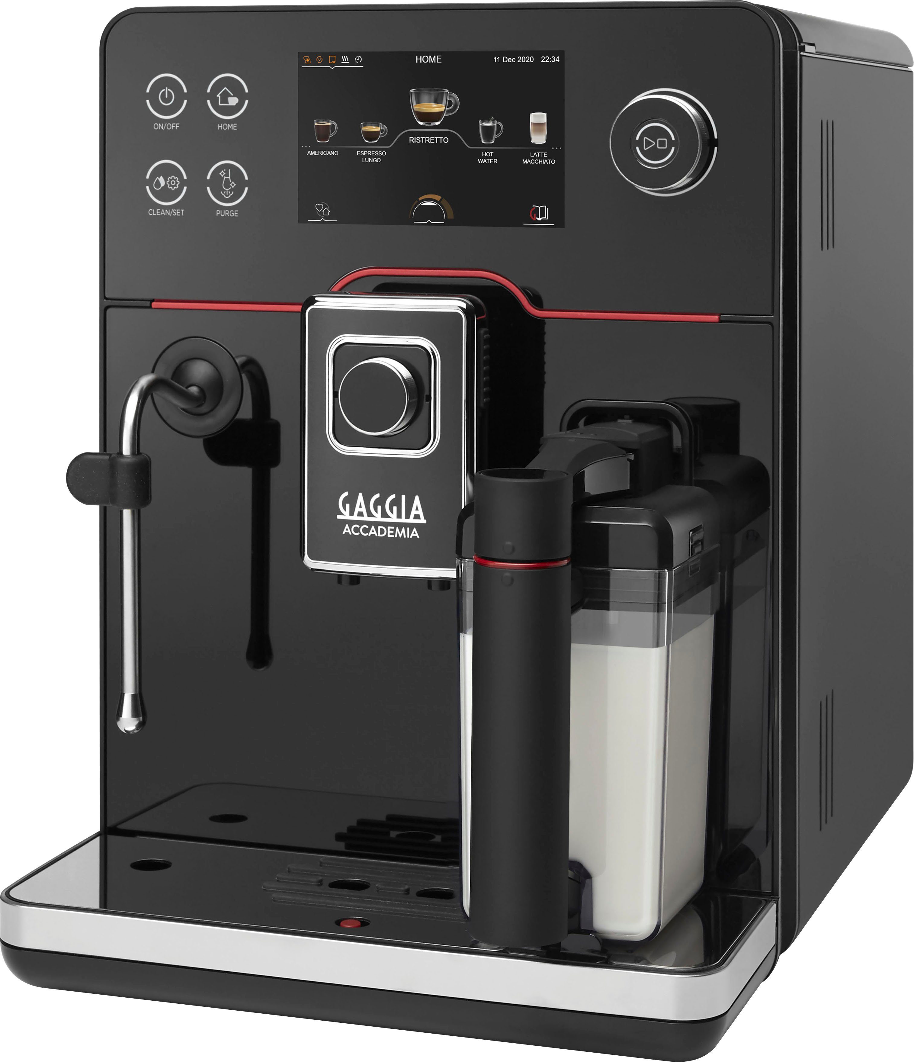 Gaggia Volautomatisch koffiezetapparaat Accademia, hoogwaardige zwart glazen front