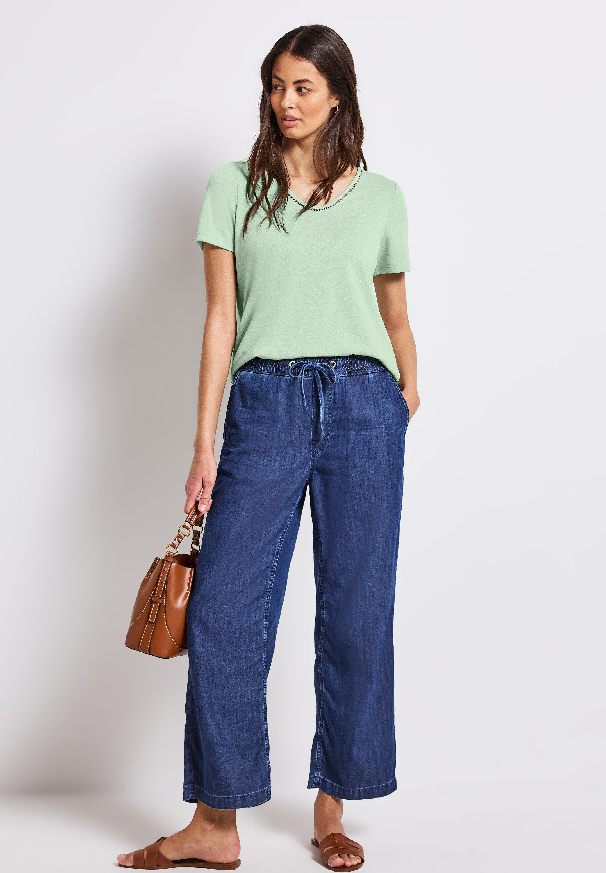 STREET ONE T-shirt met haakdetails en viscose