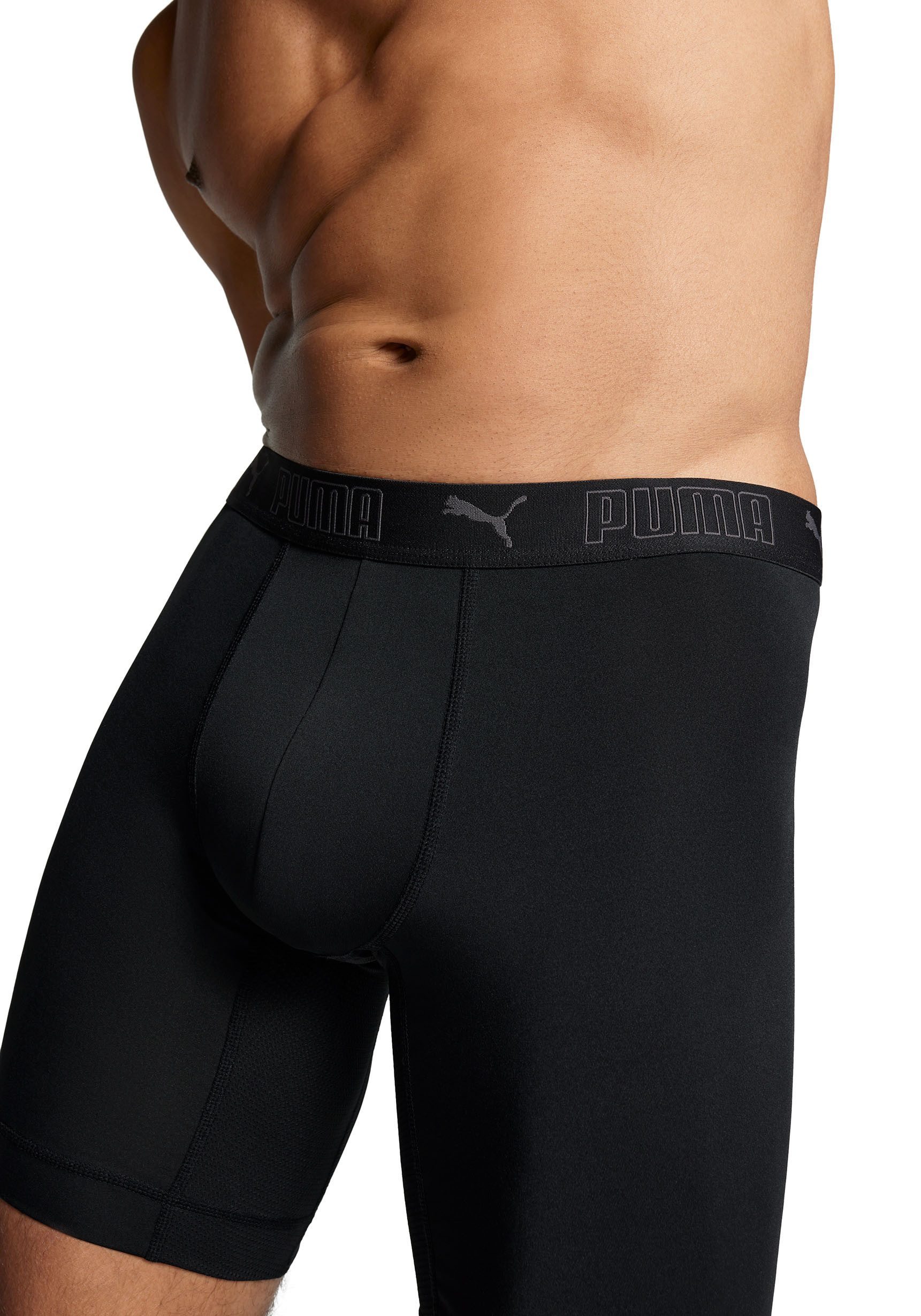 PUMA Boxershort PUMA MEN SPORT MICROFIBER LONG BOXERS 2P (2 stuks, Set van 2)