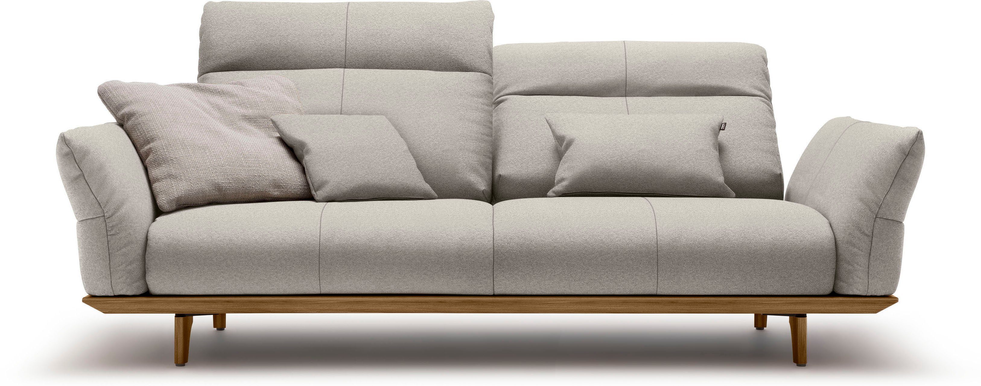 huelsta sofa 3-zitsbank hs.460 onderstel in walnotenhout, walnotenhouten poten, breedte 208 cm grijs
