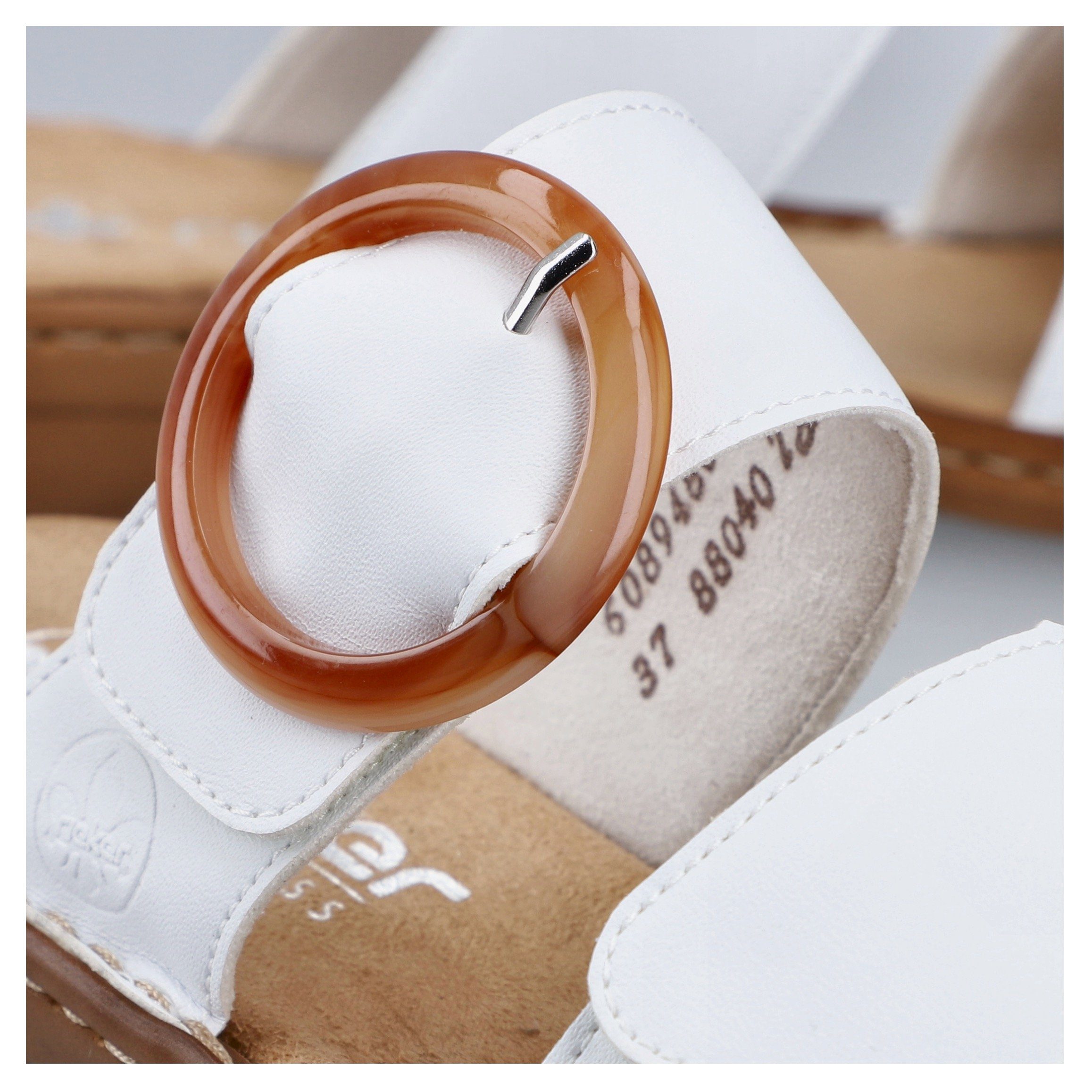 Rieker Slippers sleehak, zomerschoen, slippers met grote siergesp