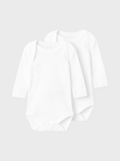 Name It Pyjama NBNBODY 2P LS SOLID WHITE NOOS (set, 2-delig)