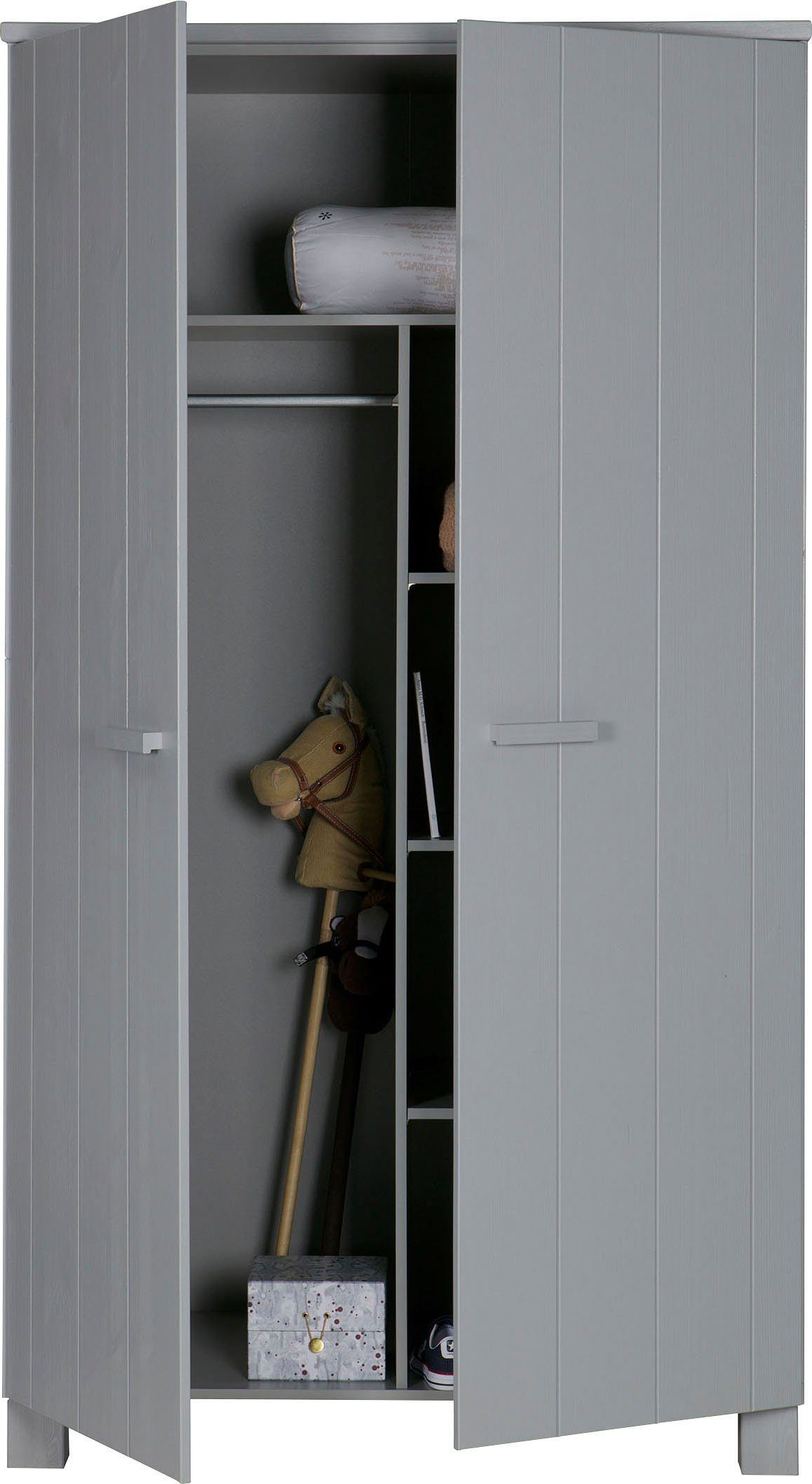 WOOOD Kledingkast Dennis met kledingstang, veel opbergruimte, b 111 cm x h 202 cm