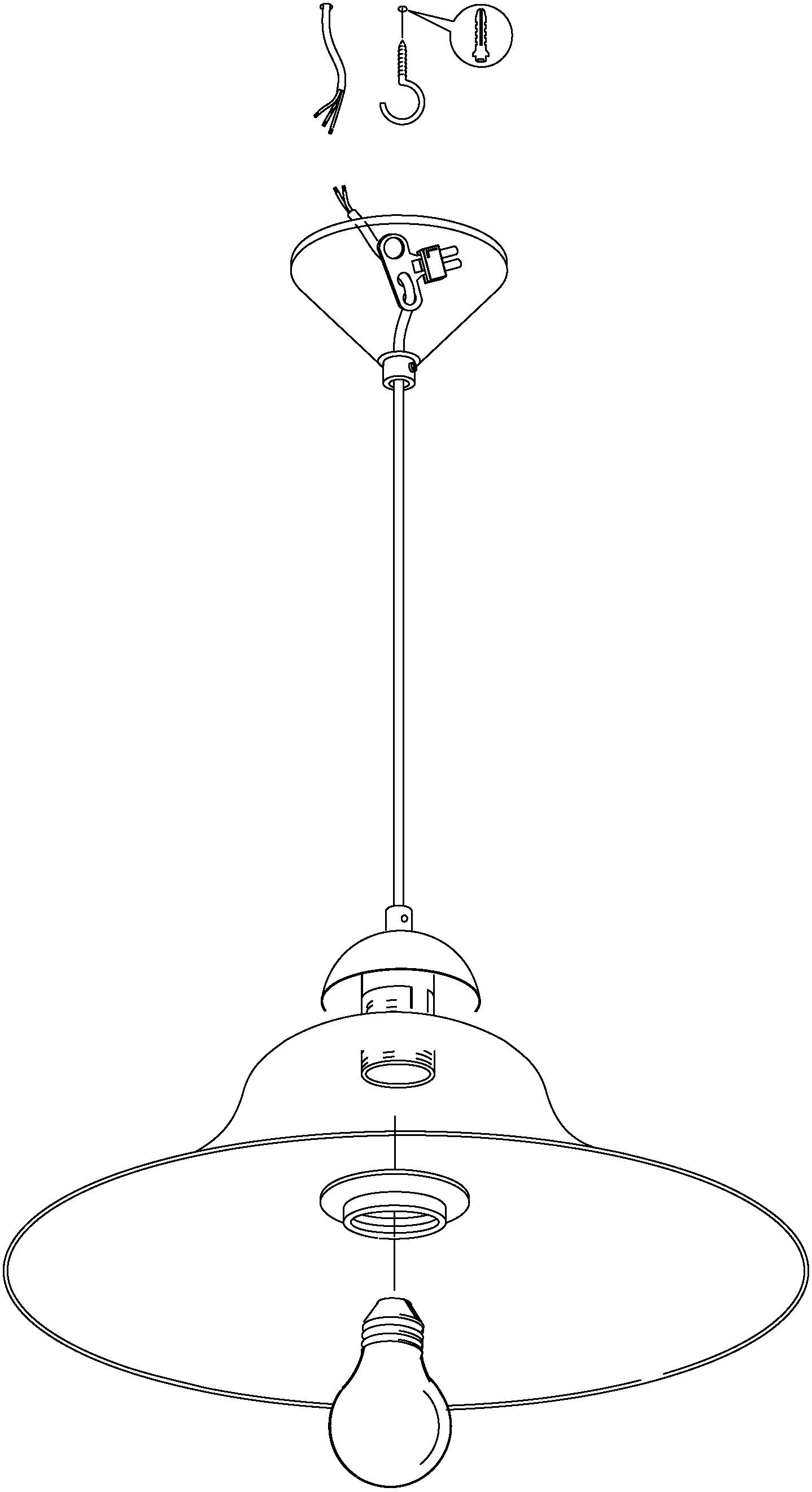 EGLO Hanglamp Albany wit / ø35 x h110 cm / excl. 1x e27 (elk max. 60 w) / eettafel / keuken (1 stuk)