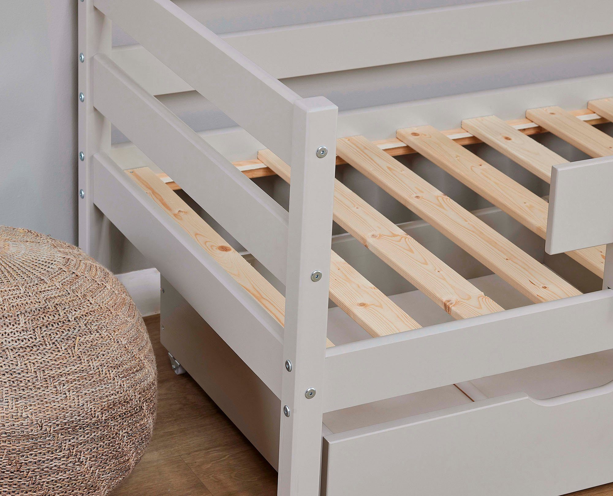 Hoppekids 1-persoonsledikant ECO Comfort kinderbed, massief grenenhout, tienerbed inclusief lattenbodem (set)