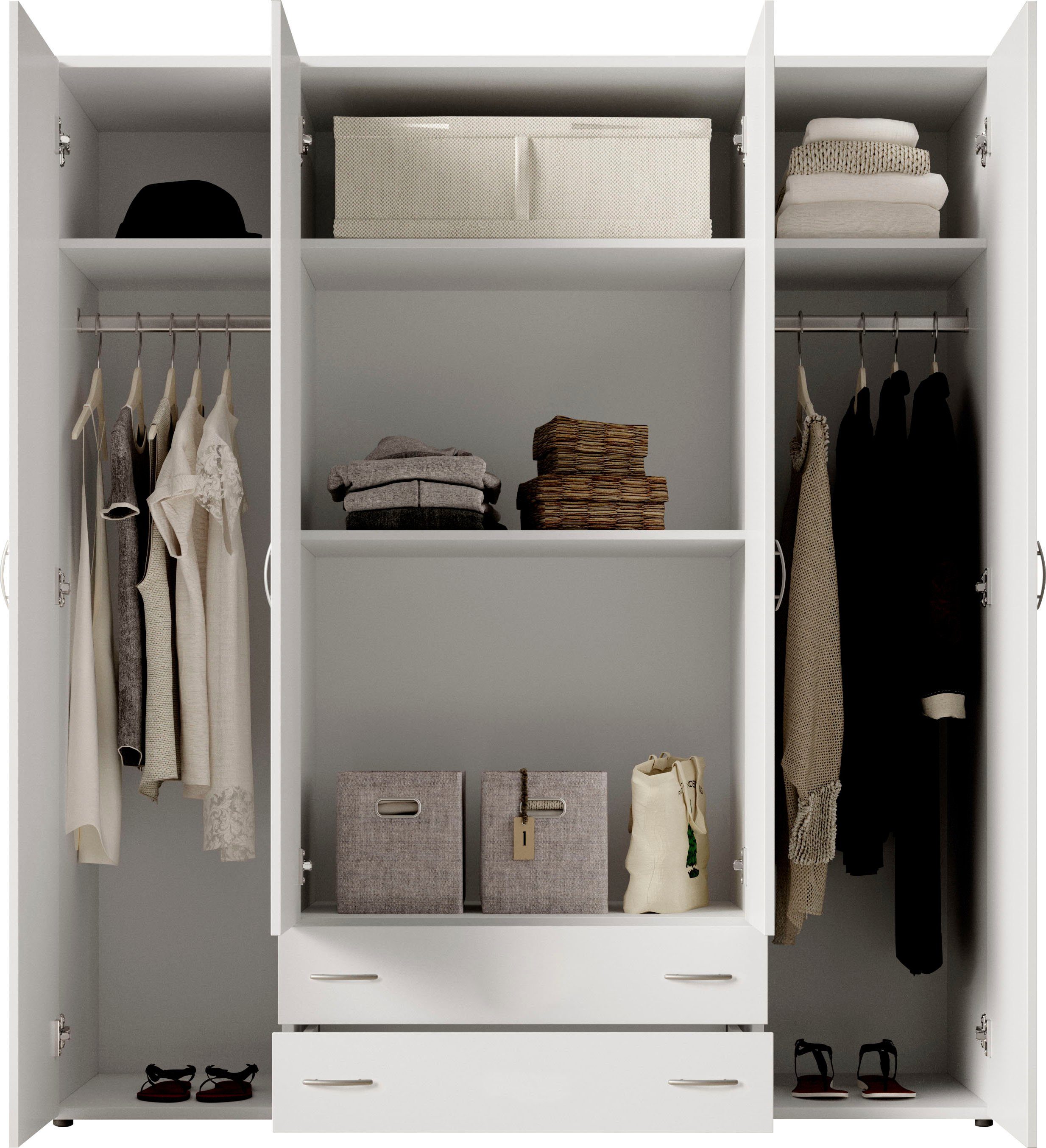 Schlafkontor Draaideurkast Base kledingkast Joe garderobekast waskast bega kast slaapkamer bestseller in 3 breedtes en 2 kleuren