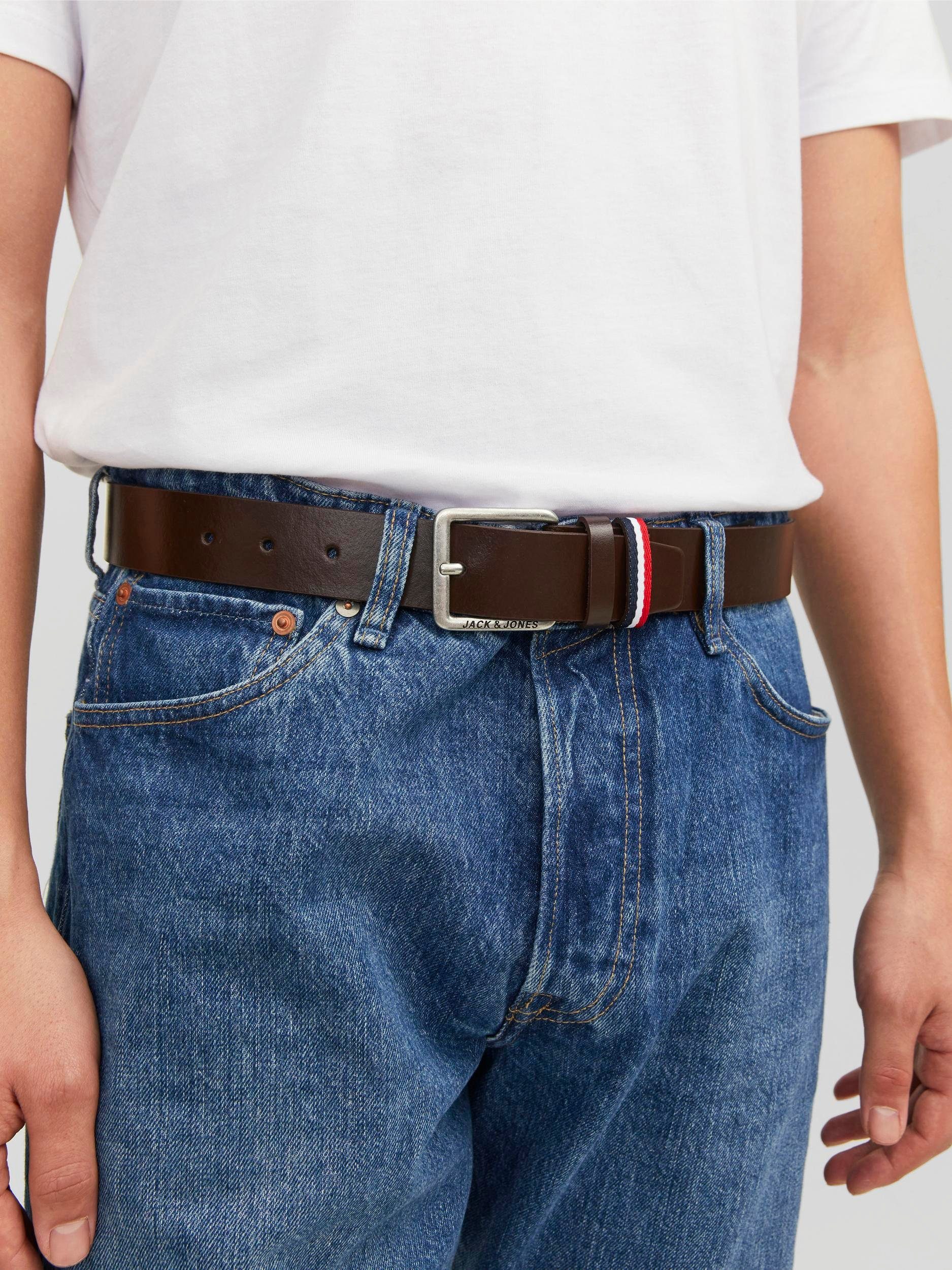 Jack & Jones Leren riem JACESPO BELT NOOS