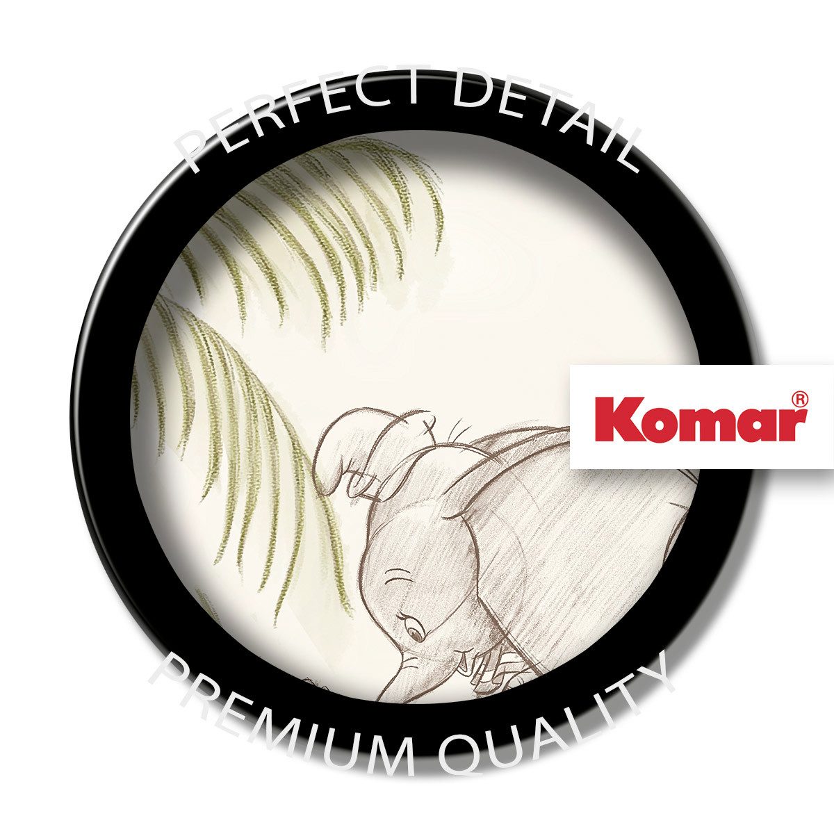 Komar Artprint Follow me Dumbo! 40 x 40 cm (breedte x hoogte) - kinderkamer, decoratie (1 stuk)