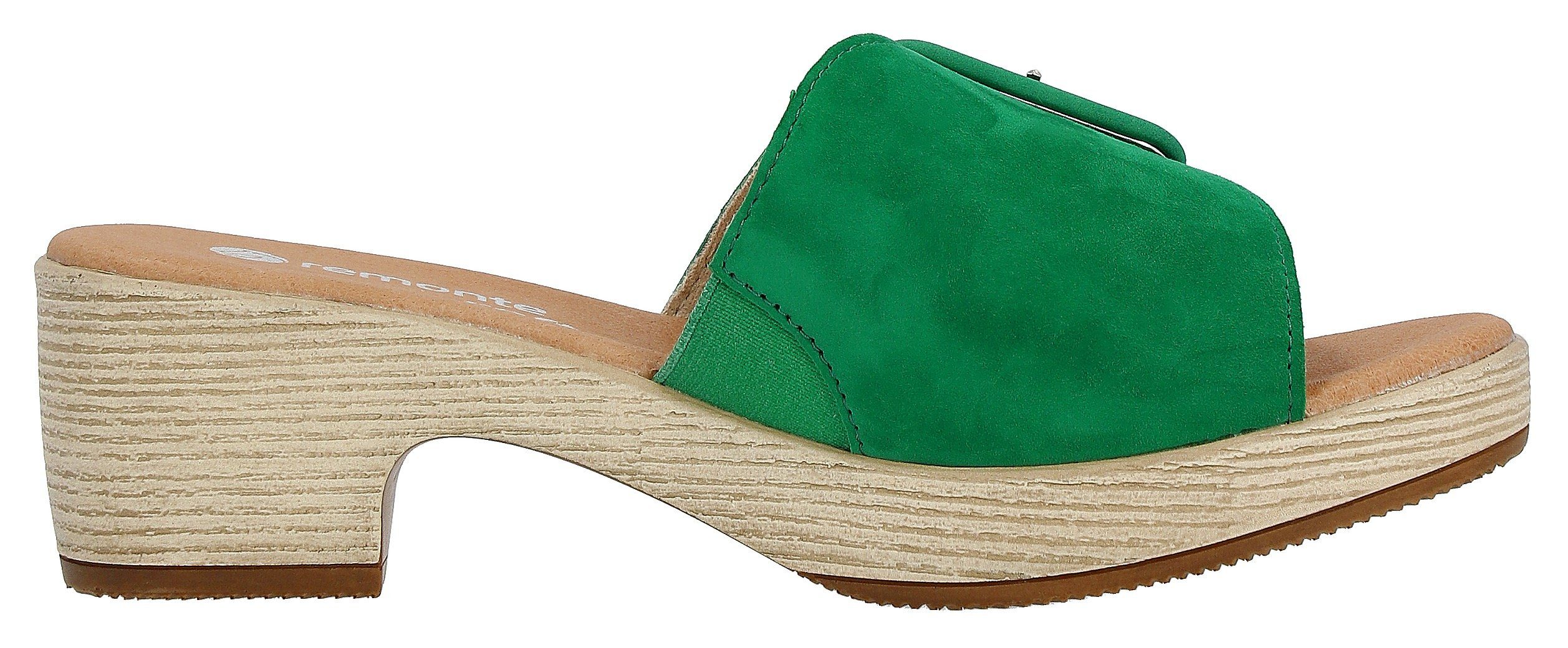Remonte Slippers ELLE-Collection blokhak, zomerschoen, slippers, decoratieve gesp, elle-collectie