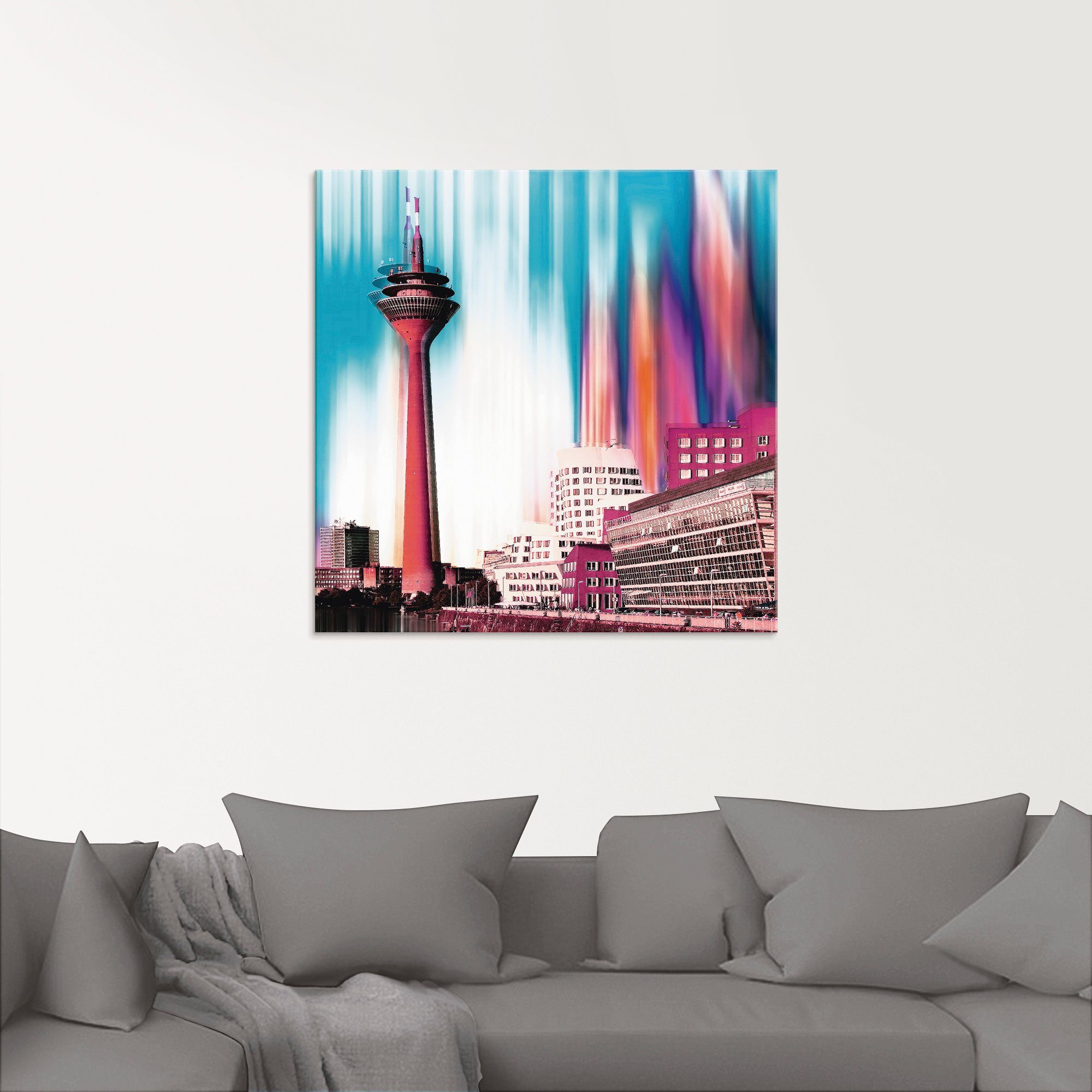 Artland Print op glas Düsseldorf skyline collage I