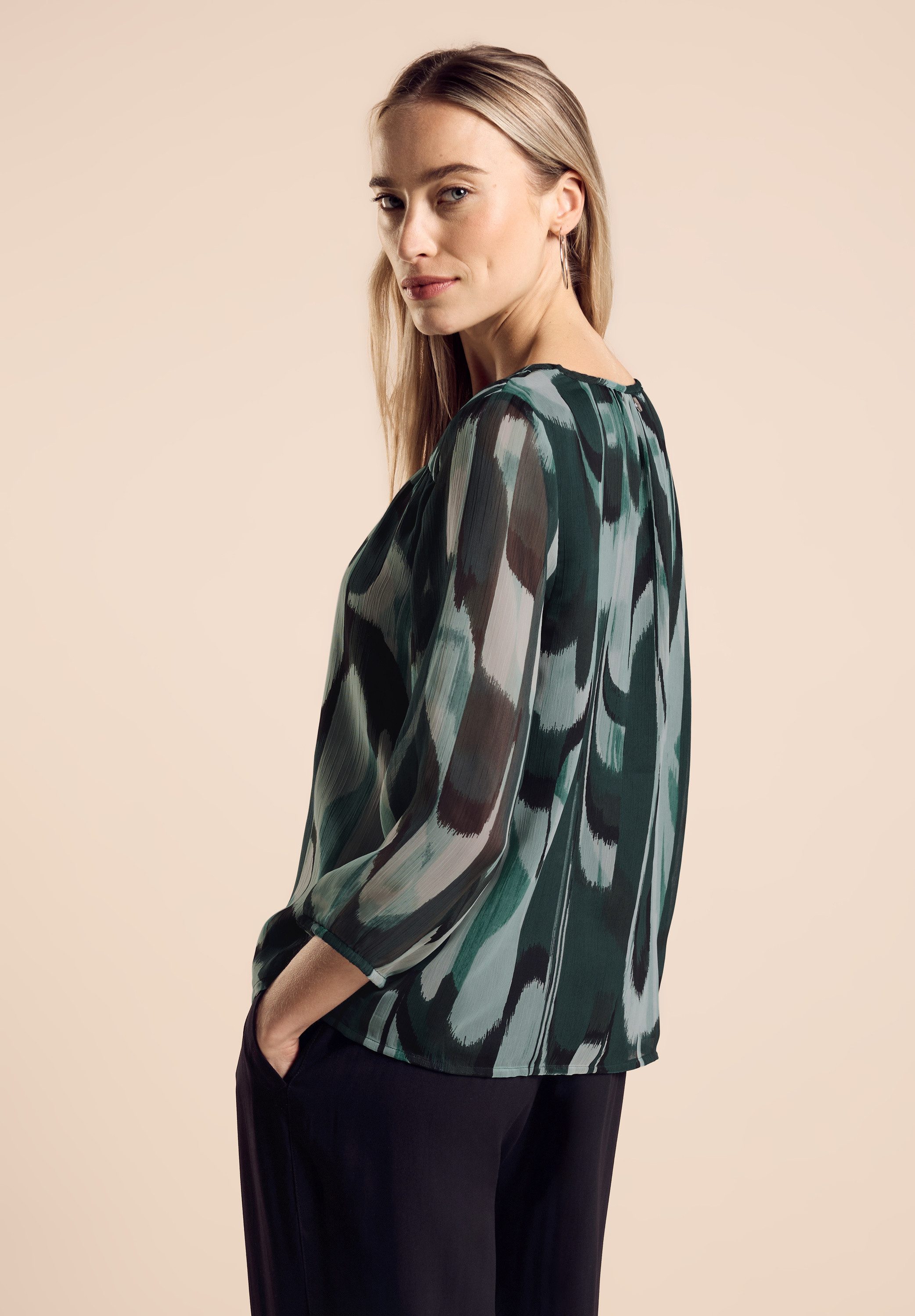 STREET ONE Chiffon blouse met print all-over