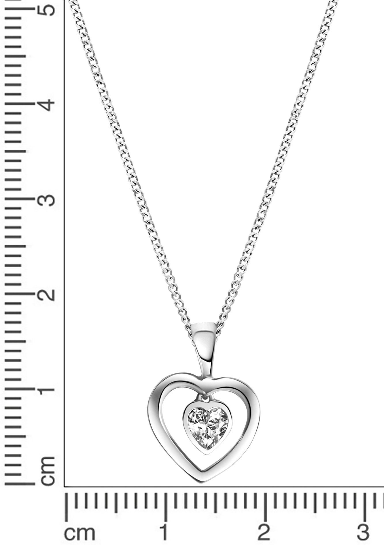 Firetti Ketting met hanger Sieraad cadeau zilver 925 halssieraad halsketting panzerketting hart