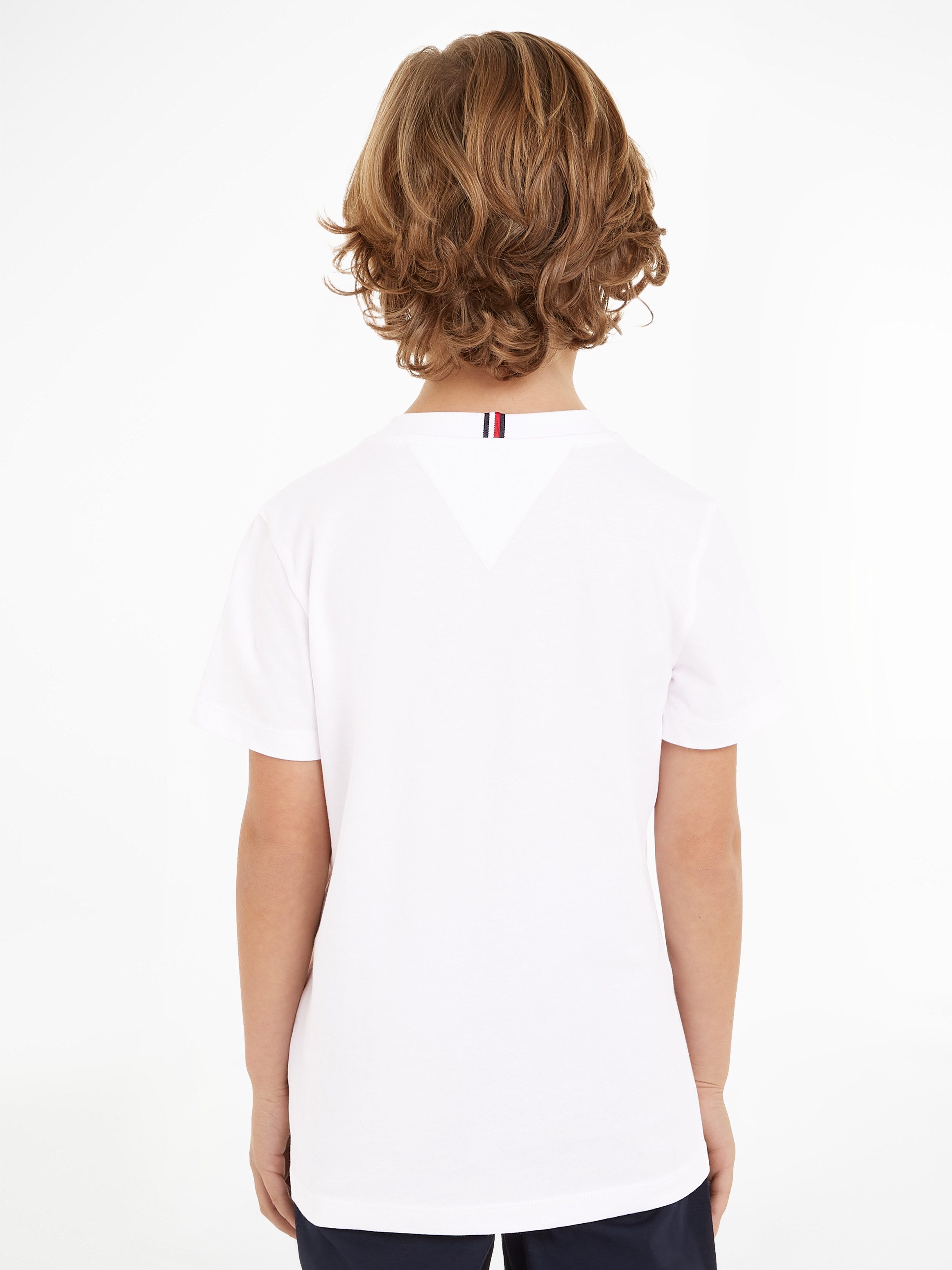 Tommy Hilfiger Shirt met korte mouwen MONOTYPE FLOCK REGULAR TEE SS Kinderen tot 16 jaar met logo-opdruk