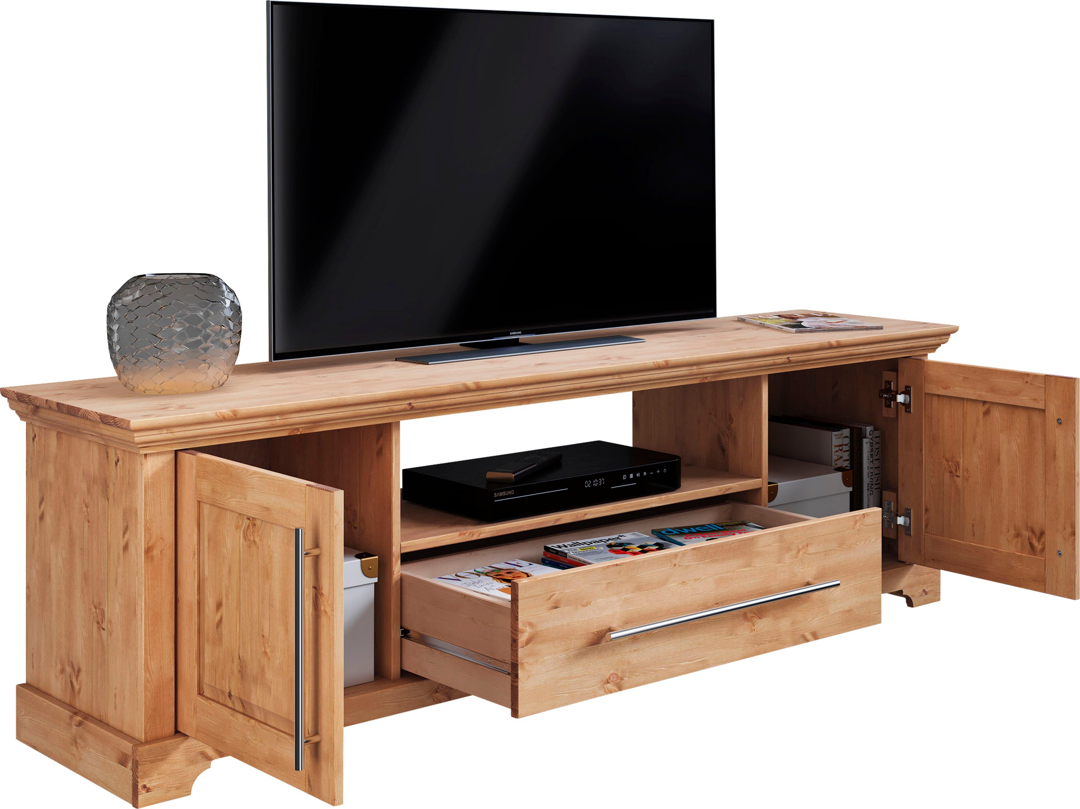 Home affaire Tv-meubel Meliss Lowboard, 2-deurs, breedte 171 cm, massief grenen, FSC®