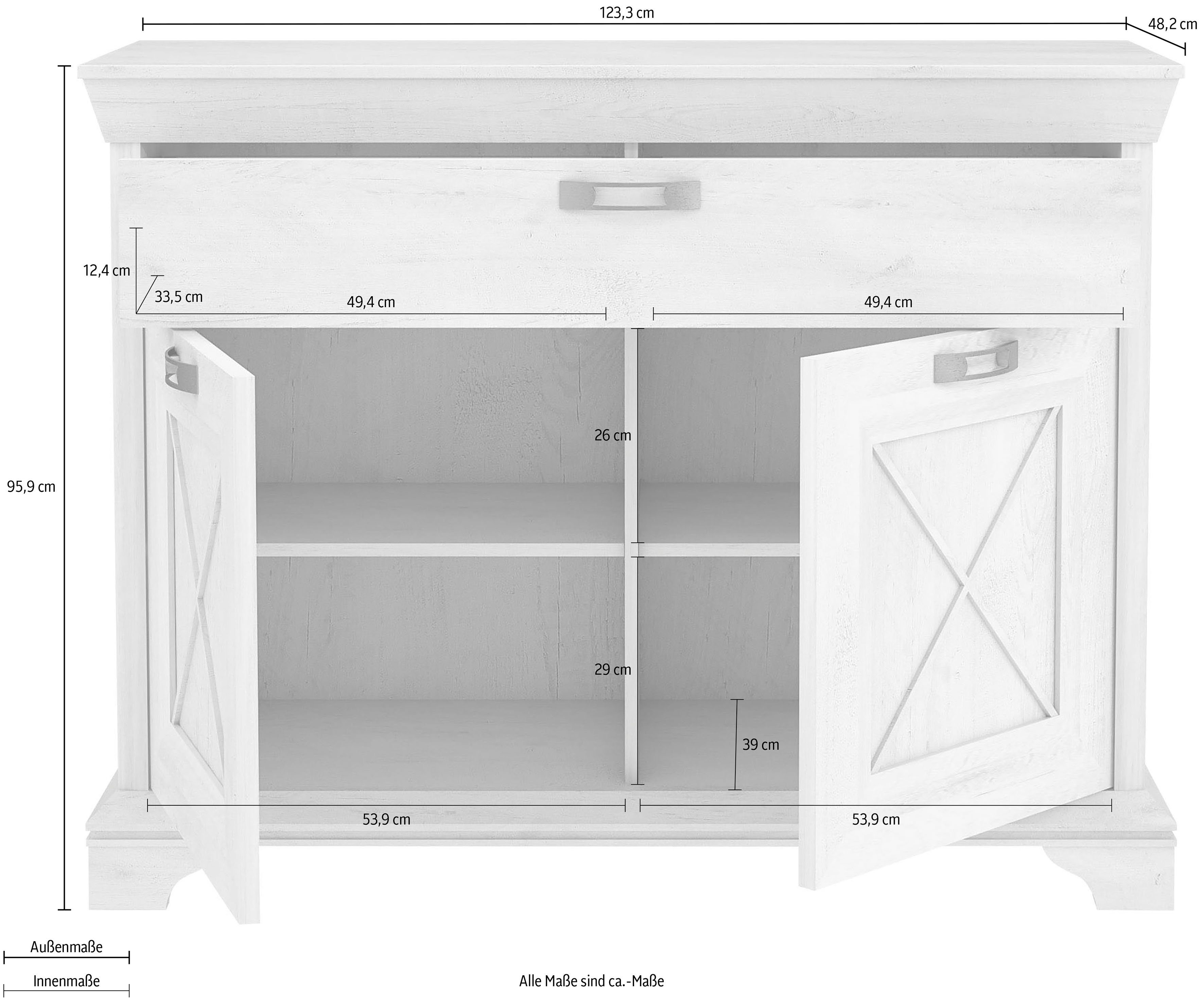 FORTE Kast Kashmir Breedte 123 cm