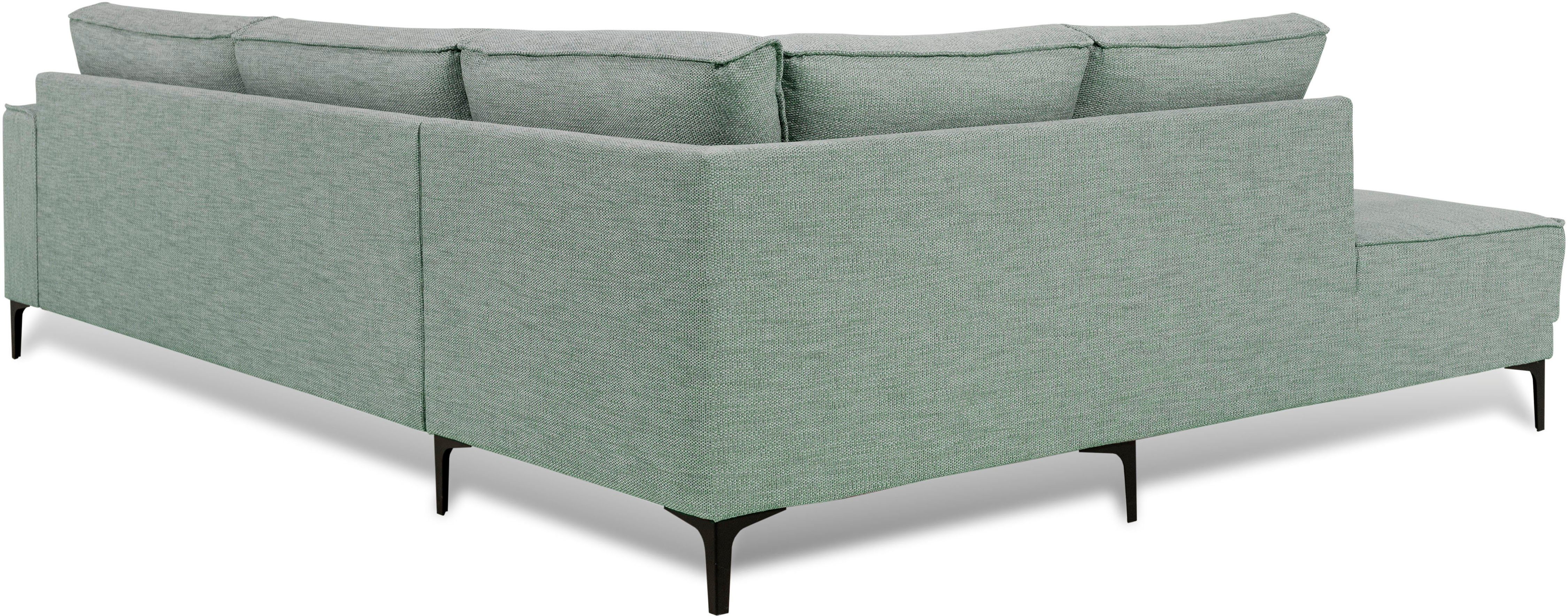 Places of Style Hoekbank Polsterecke Oland, Struktur, Flachgewebe, Luxus-Microfaser, Boucle L-vorm, in tijdloos ontwerp en hoogwaardige afwerking
