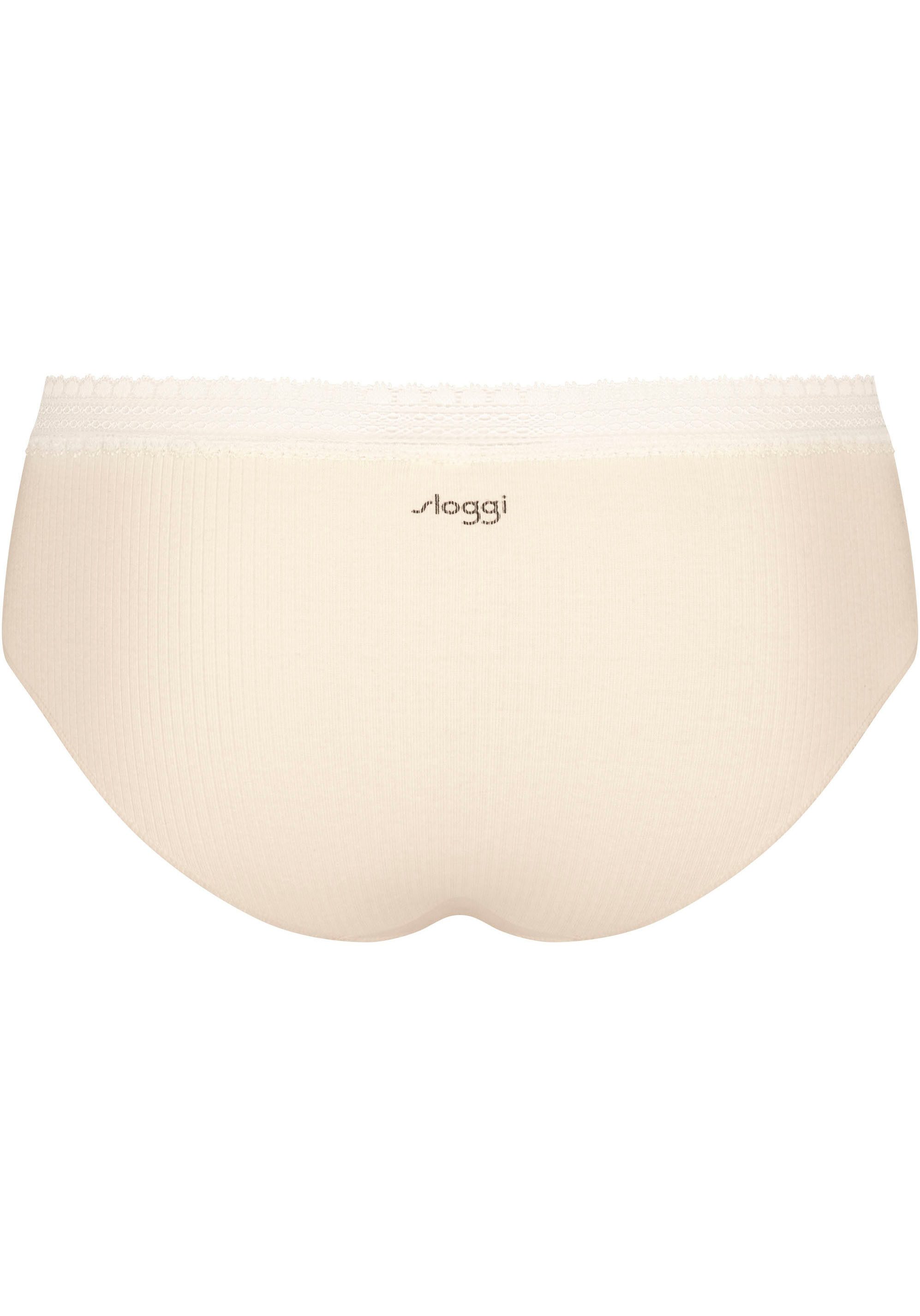 Sloggi Slip GO Ribbed R Hipster C2P zachte ribstof met kantafwerking (2 stuks Set van 2)