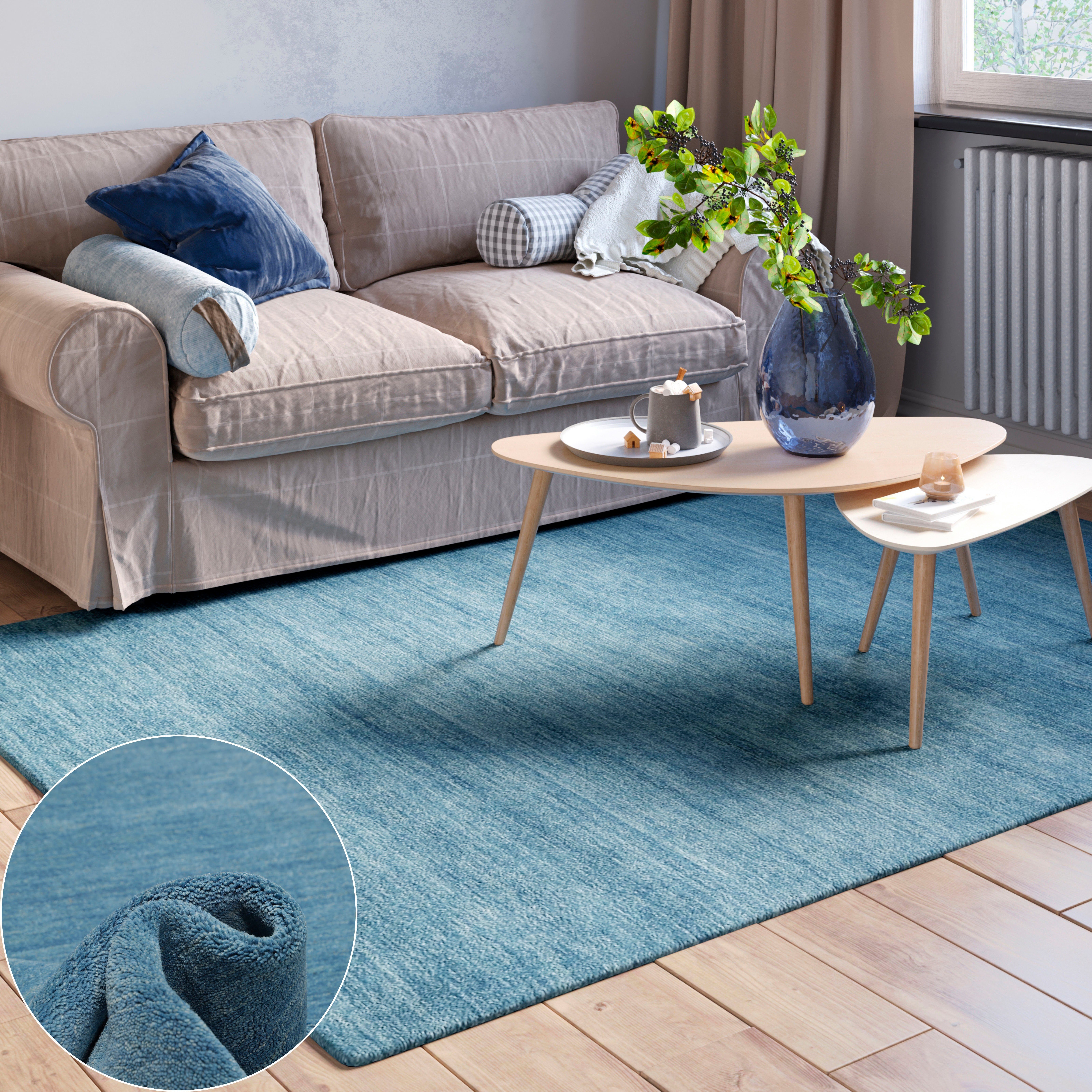 Myflair Möbel & Accessoires Wollen kleed Isra Kortpolig, handgeweven tapijt, gemêleerd, 100% wol, handgeweven