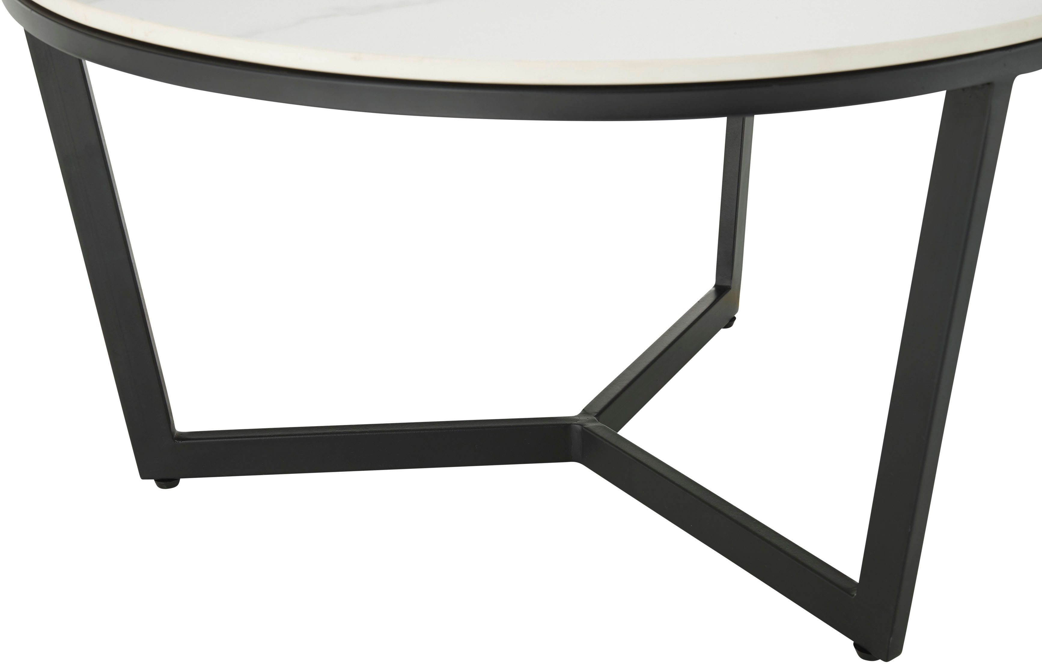 Stolkom Salontafel HARPER 2 rond keramiek, tafelblad gemarmerd
