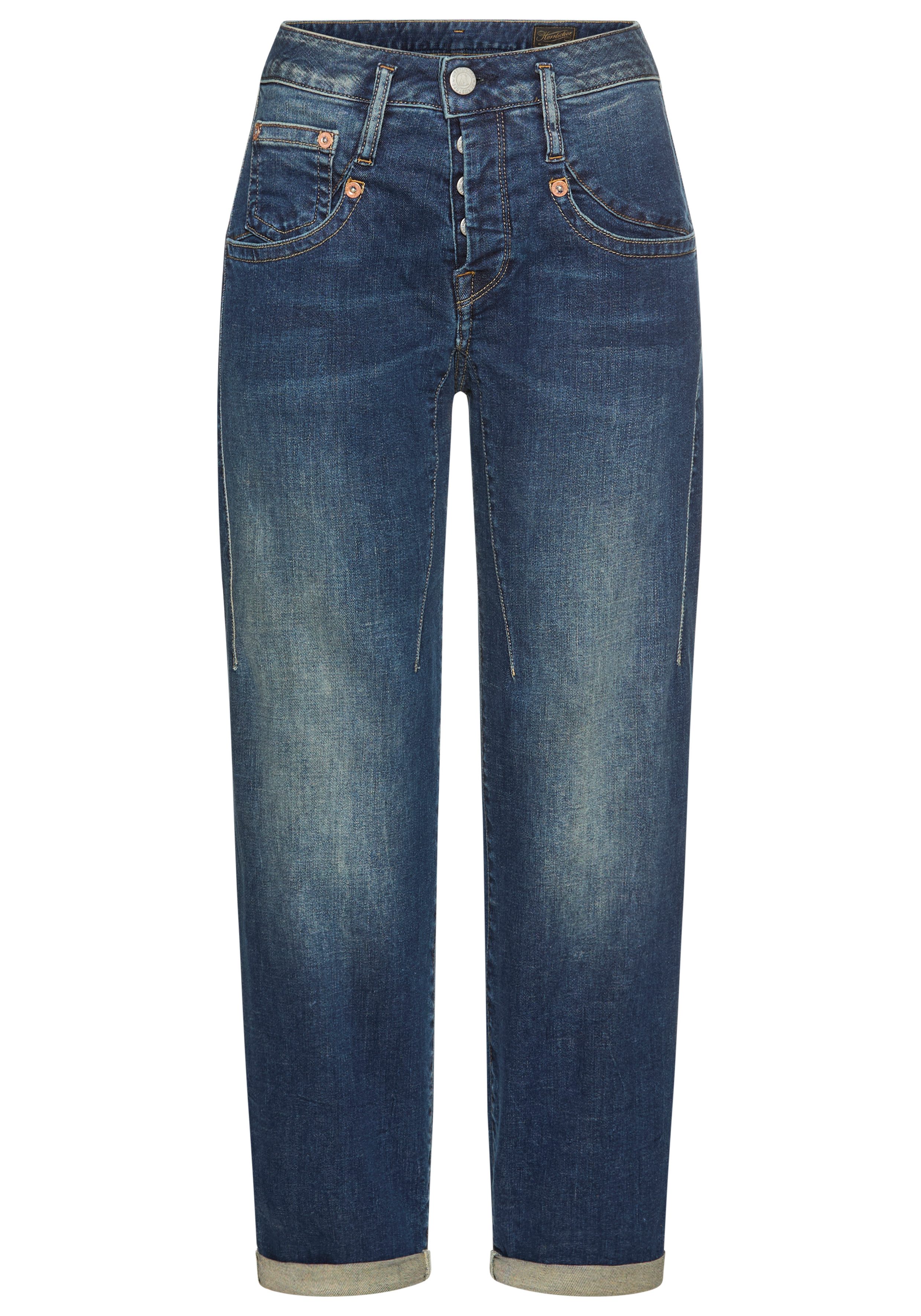 Herrlicher Boyfriendjeans Shyra Tap Organic Denim met half blinde knoopsluiting