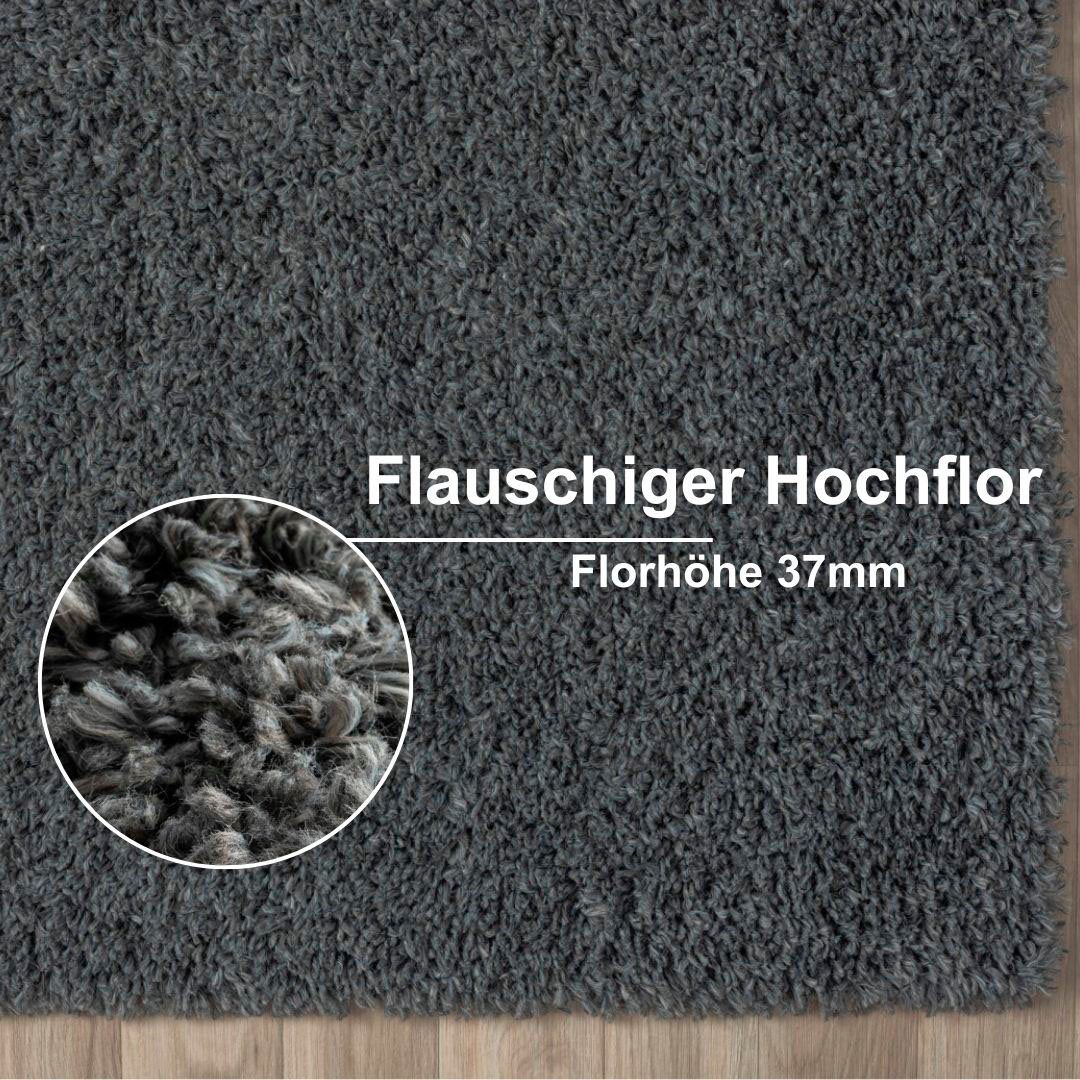 Myflair Möbel & Accessoires Set slaapkamerkleedjes met hoge pool My Shaggy Shaggy, uni-kleuren, licht glanzend, extra fluffy, loper-set
