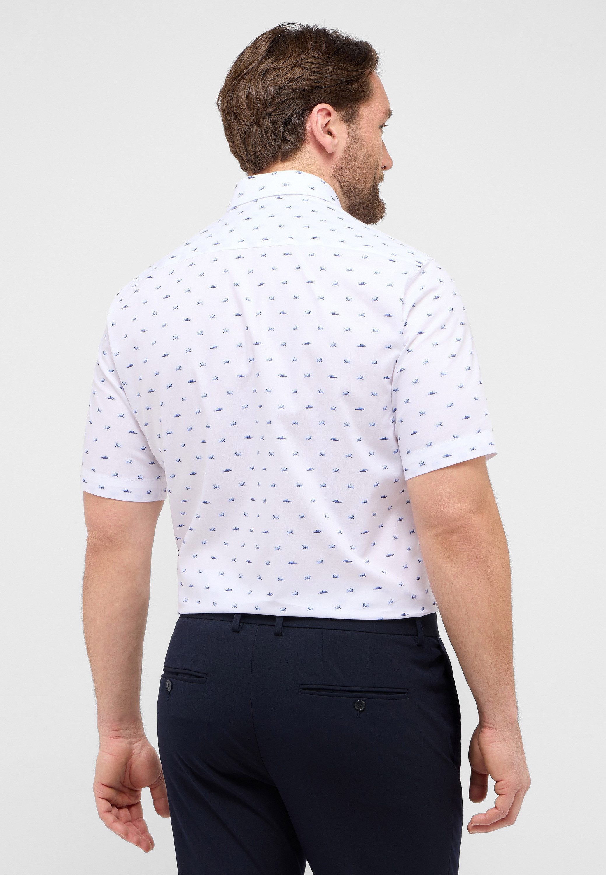 Eterna Overhemd met korte mouwen Comfort fit NON IRON (strijkvrij)