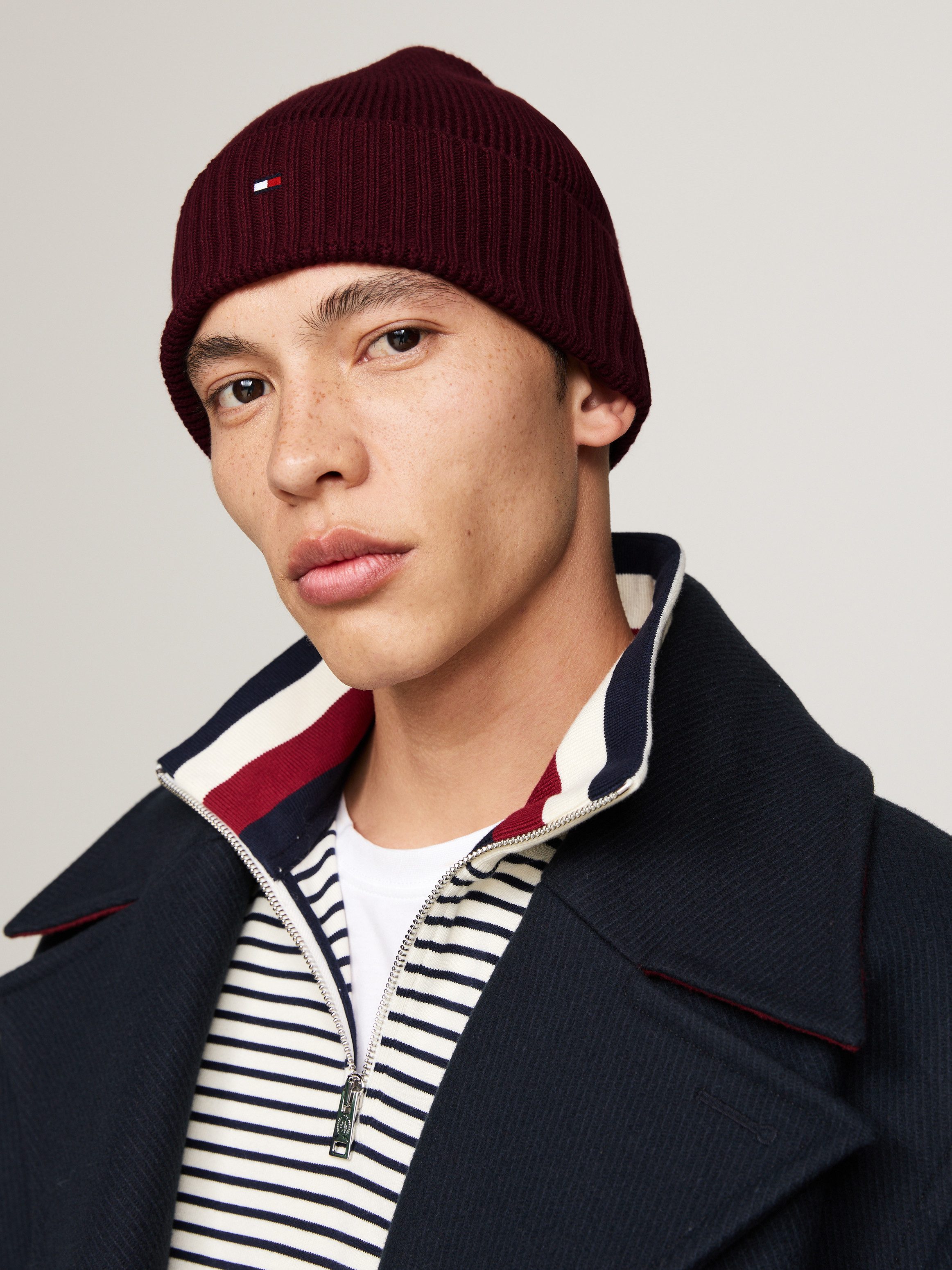 Tommy Hilfiger Gebreide muts TH FLAG PIMA COTTON BEANIE